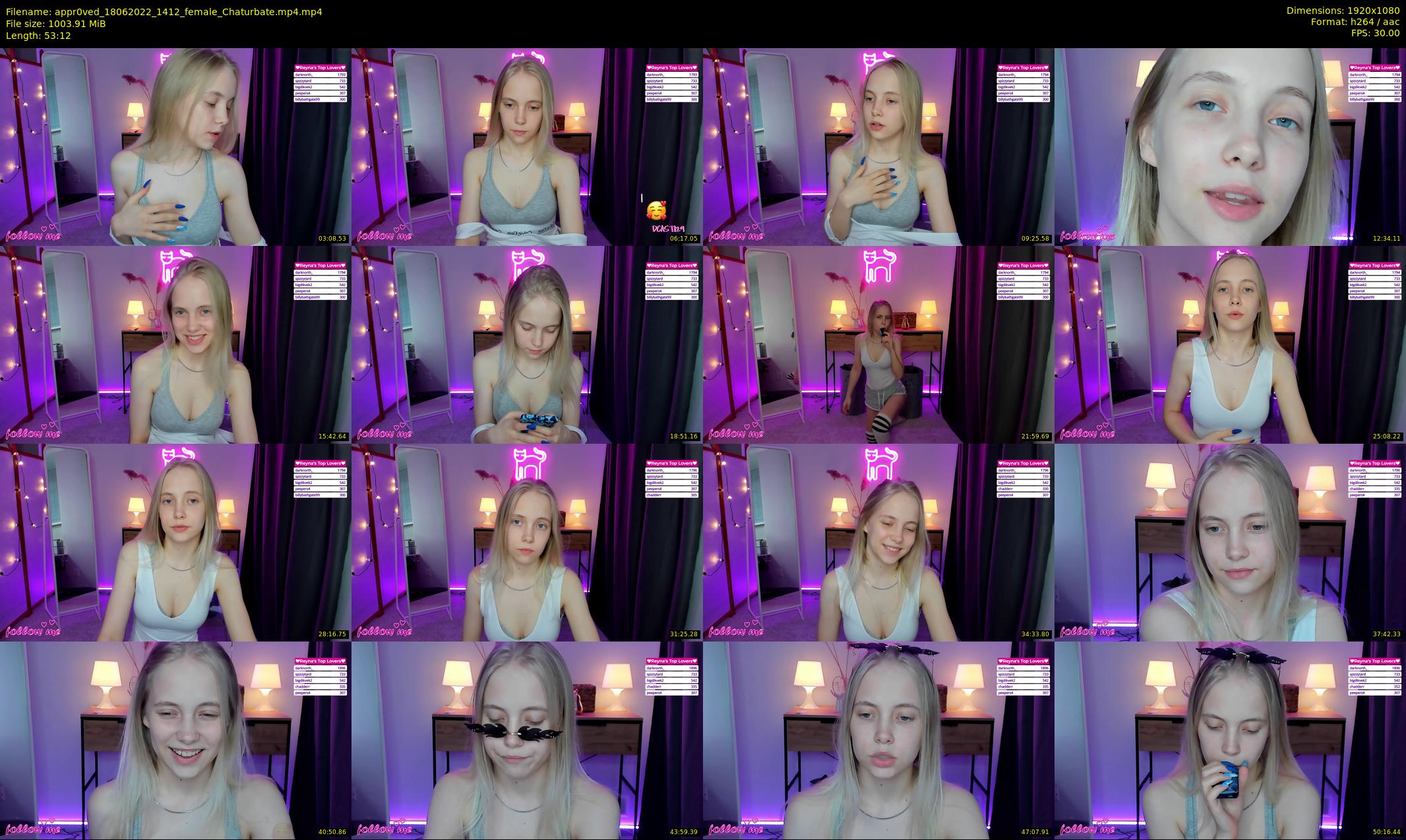 appr0ved — 54 minute Chaturbate female cam show recording, 1080p, Jun 18, 2022