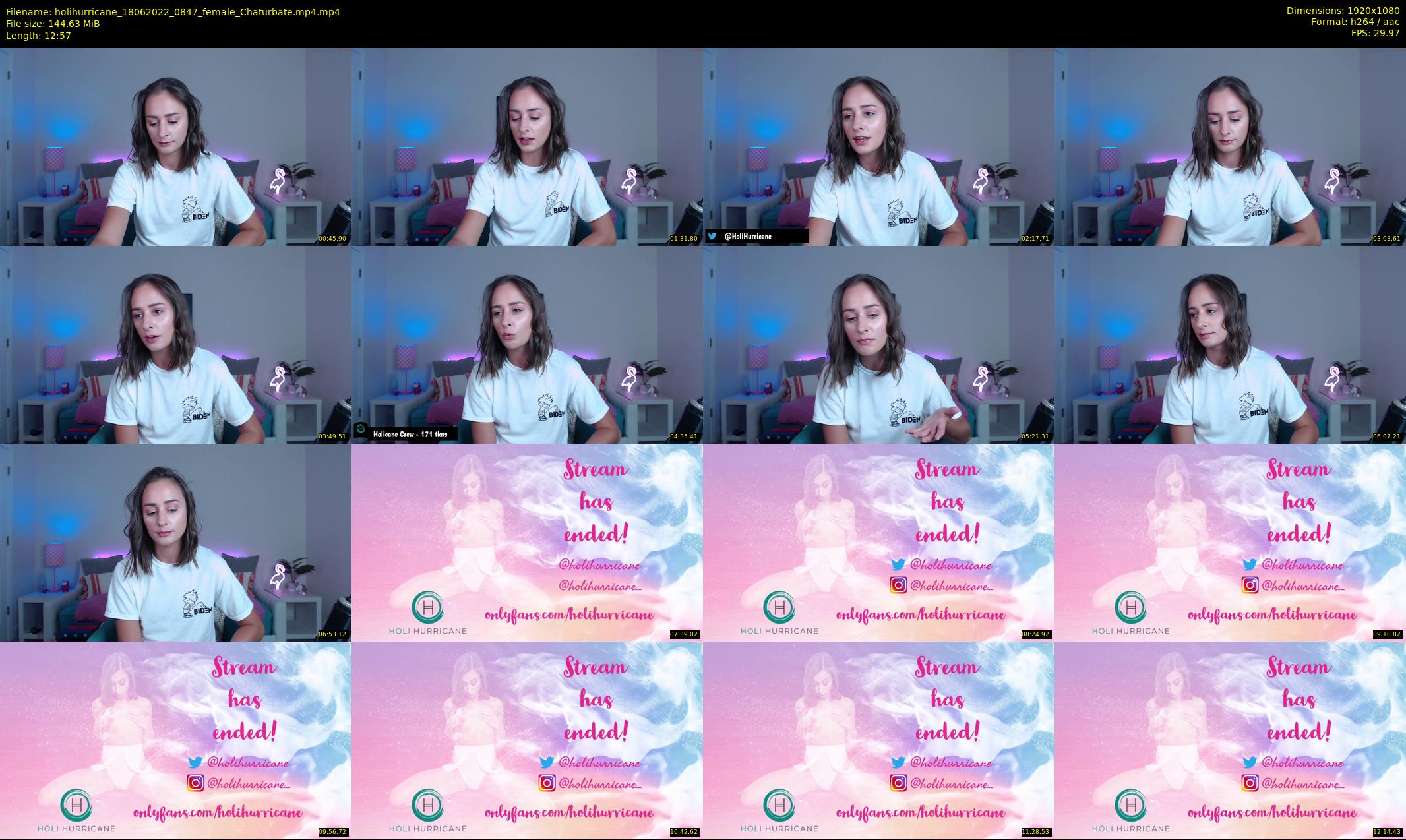 holihurricane — 13 minute Chaturbate female cam show recording, 1080p, Jun 18, 2022