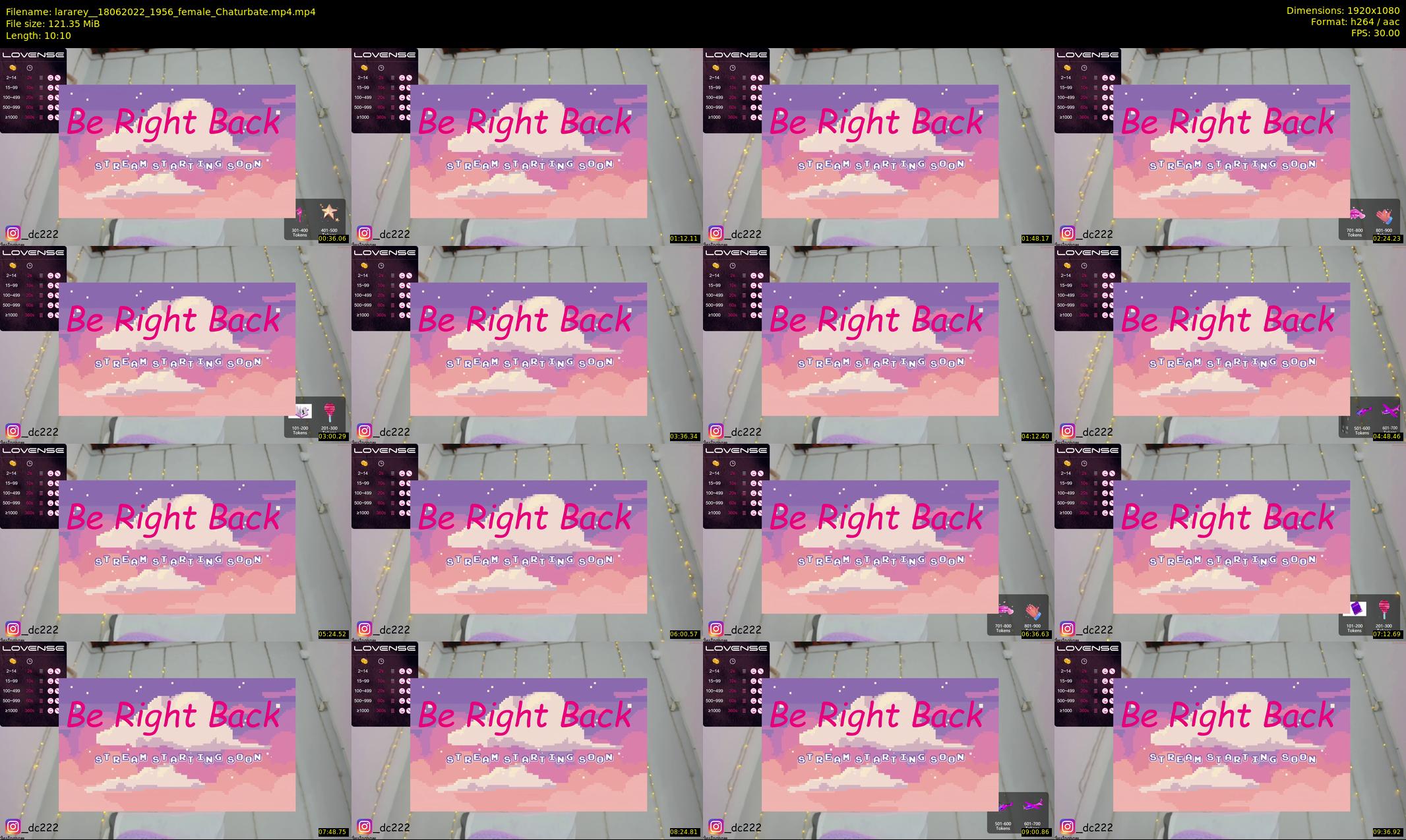 lararey_ — 11 minute Chaturbate female cam show recording, 1080p, Jun 18, 2022