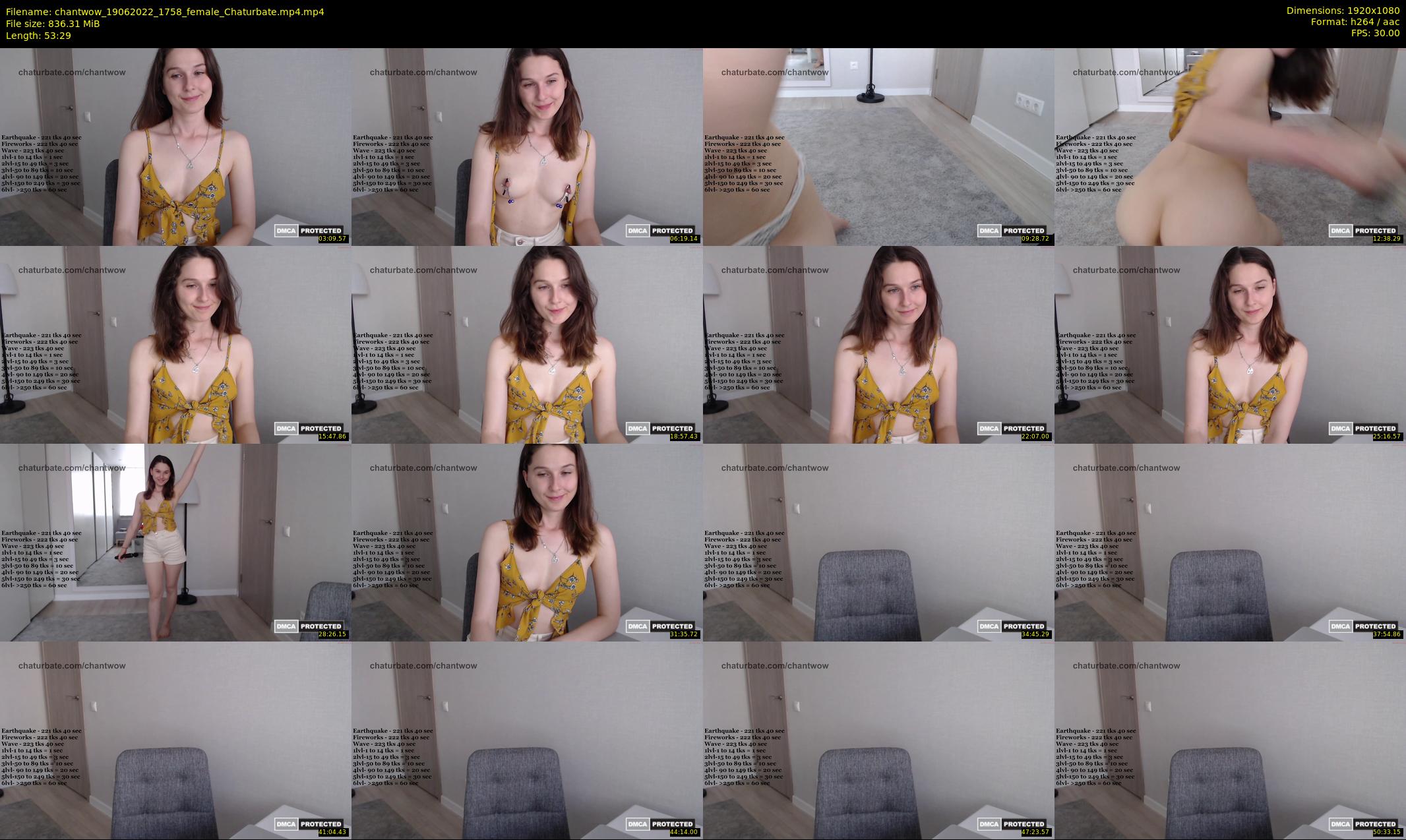 chantwow — 54 minute Chaturbate female cam show recording, 1080p, Jun 19, 2022