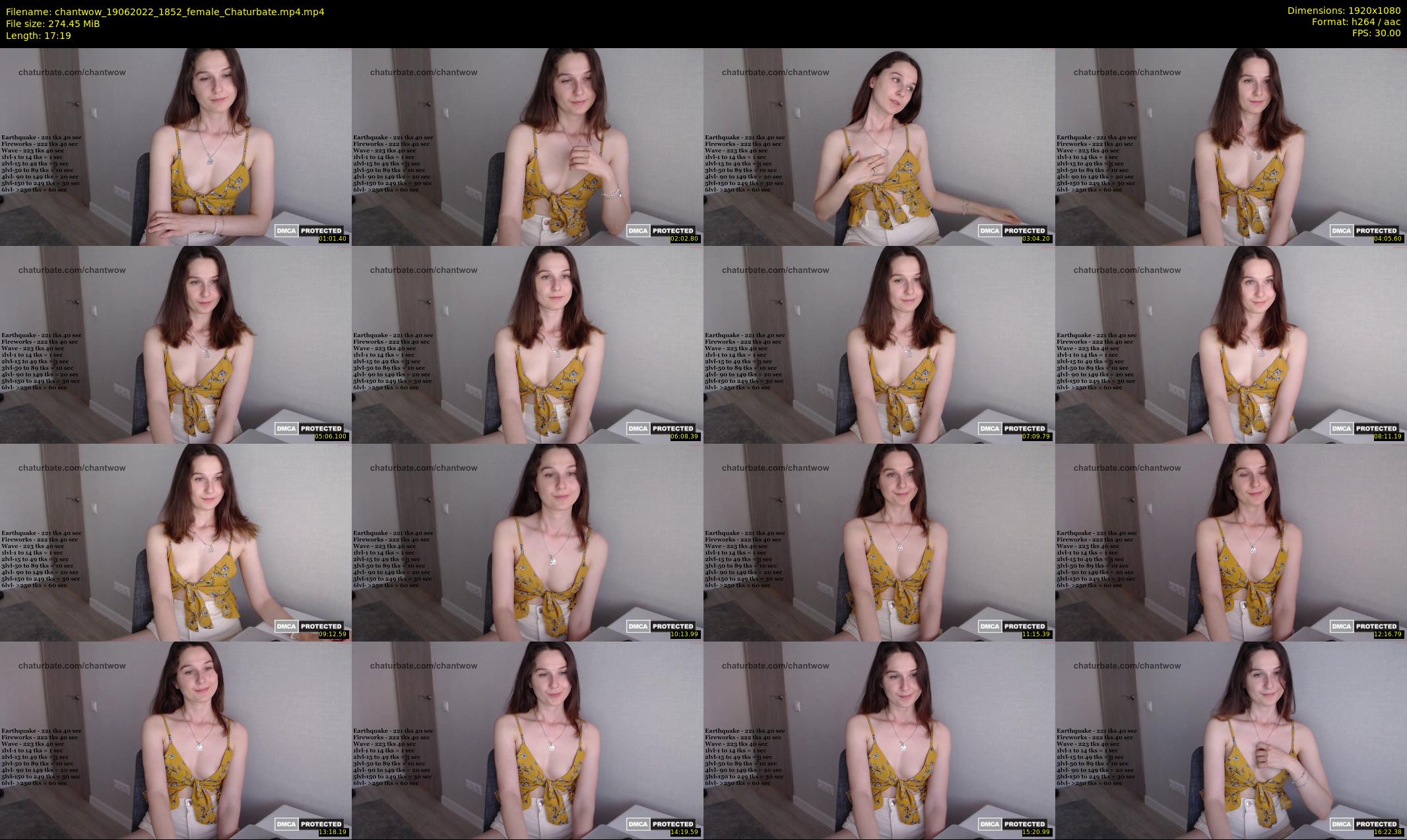 chantwow — 18 minute Chaturbate female cam show recording, 1080p, Jun 19, 2022