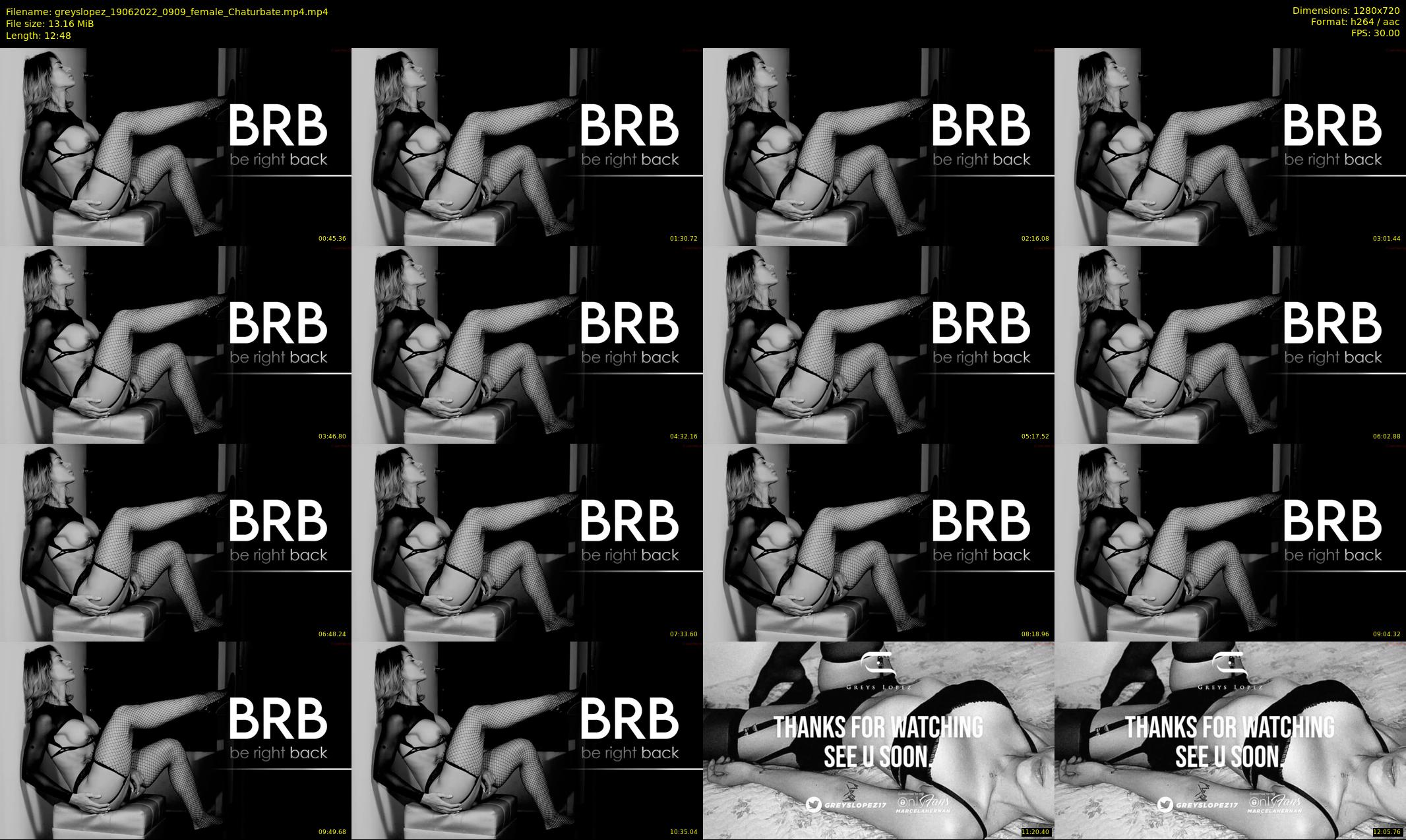 greyslopez — 13 minute Chaturbate female cam show recording, 720p, Jun 19, 2022