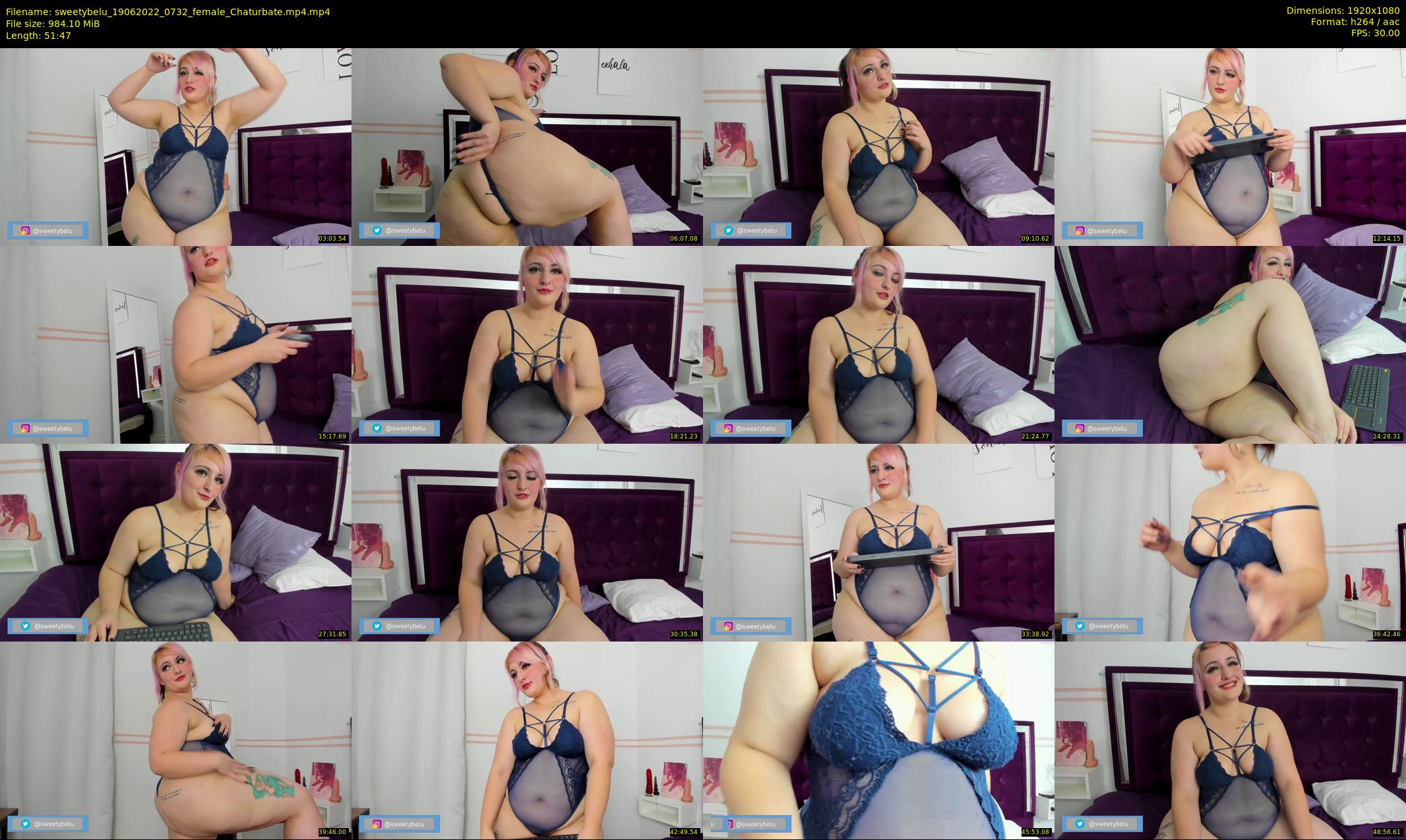 sweetybelu — 52 minute Chaturbate female cam show recording, 1080p, Jun 19, 2022