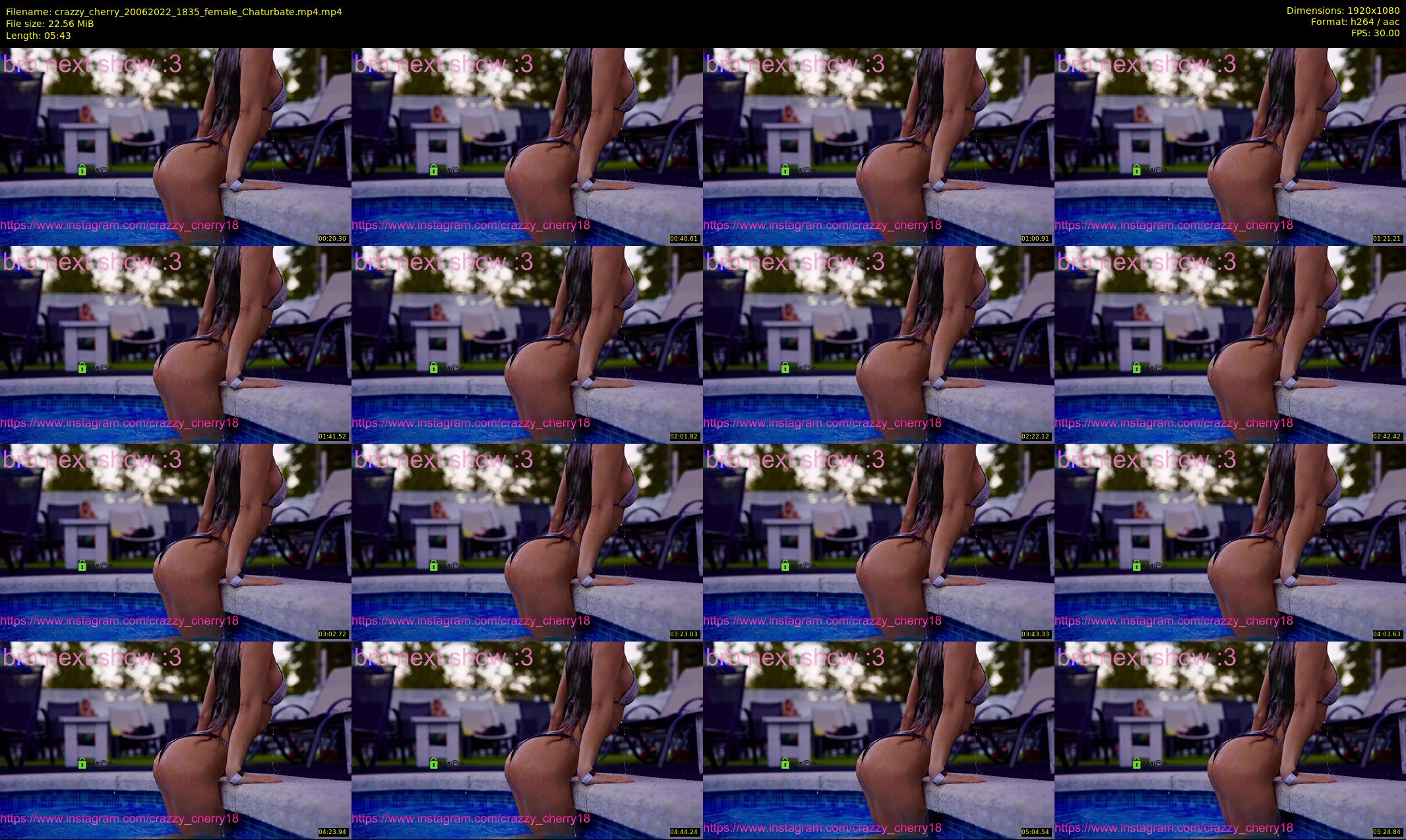 crazzy_cherry — 6 minute Chaturbate female cam show recording, 1080p, Jun 20, 2022
