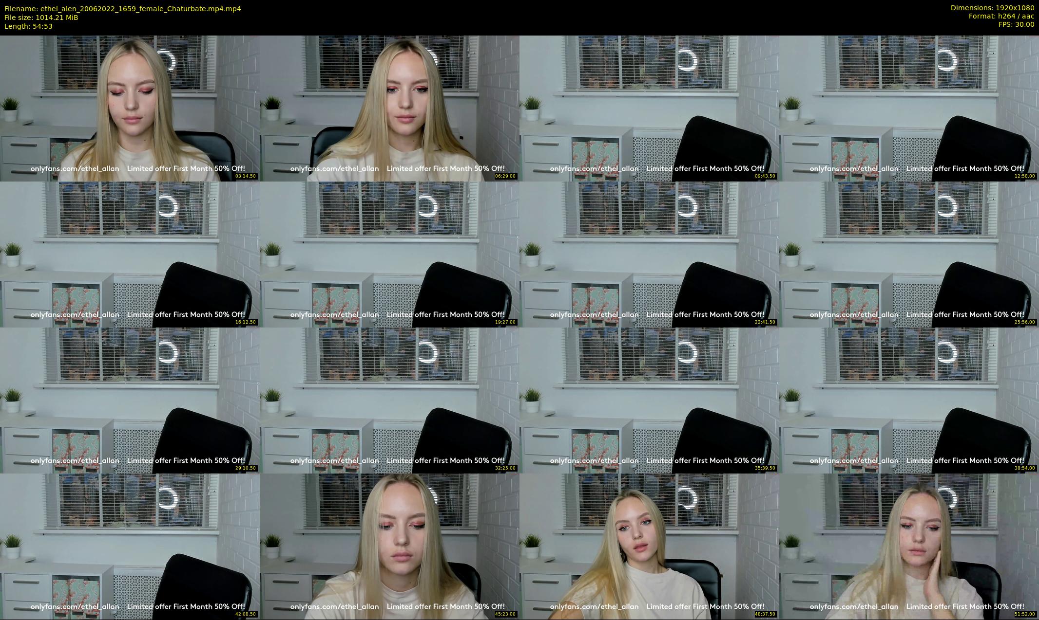 ethel_alen — 55 minute Chaturbate female cam show recording, 1080p, Jun 20, 2022