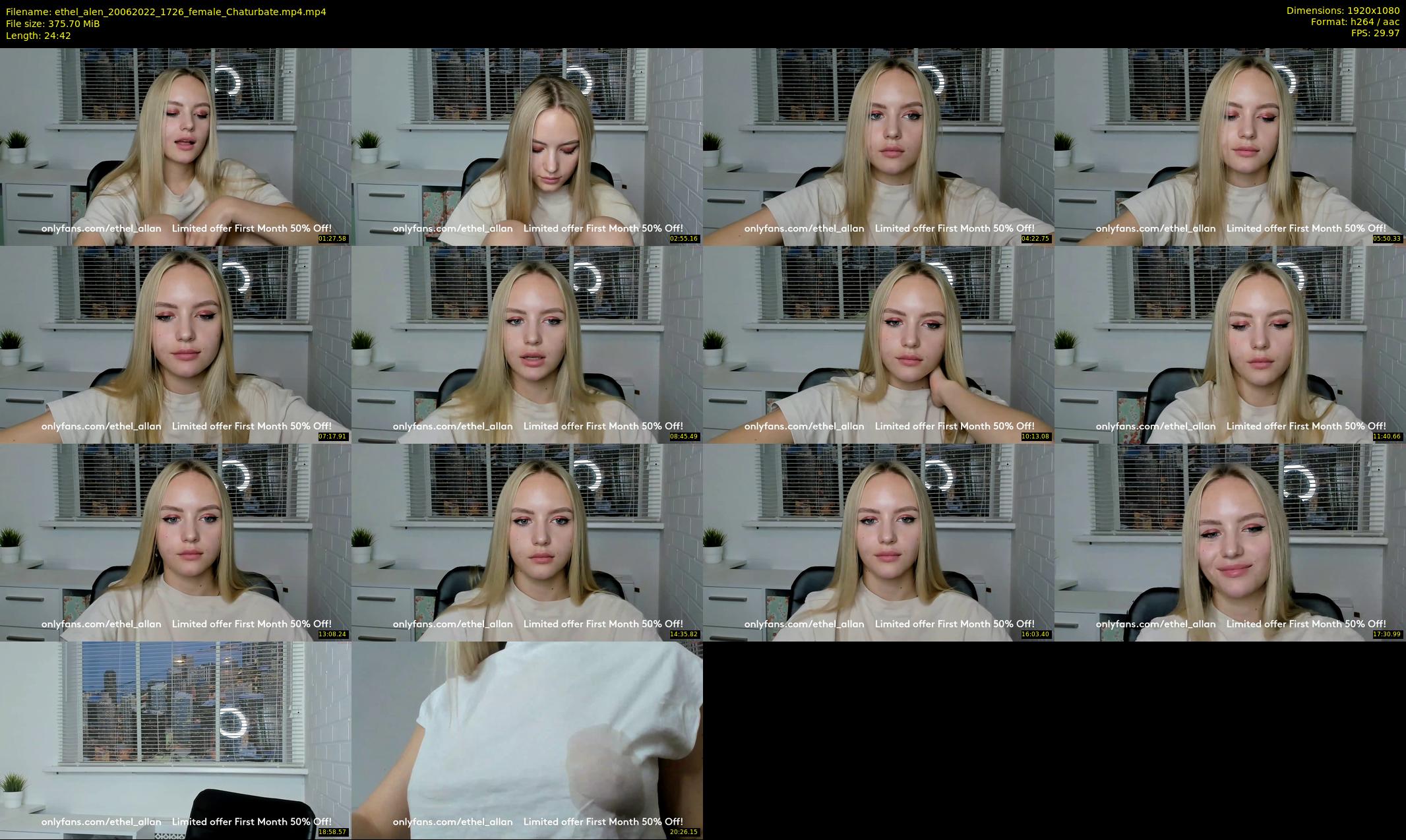 ethel_alen — 25 minute Chaturbate female cam show recording, 1080p, Jun 20, 2022