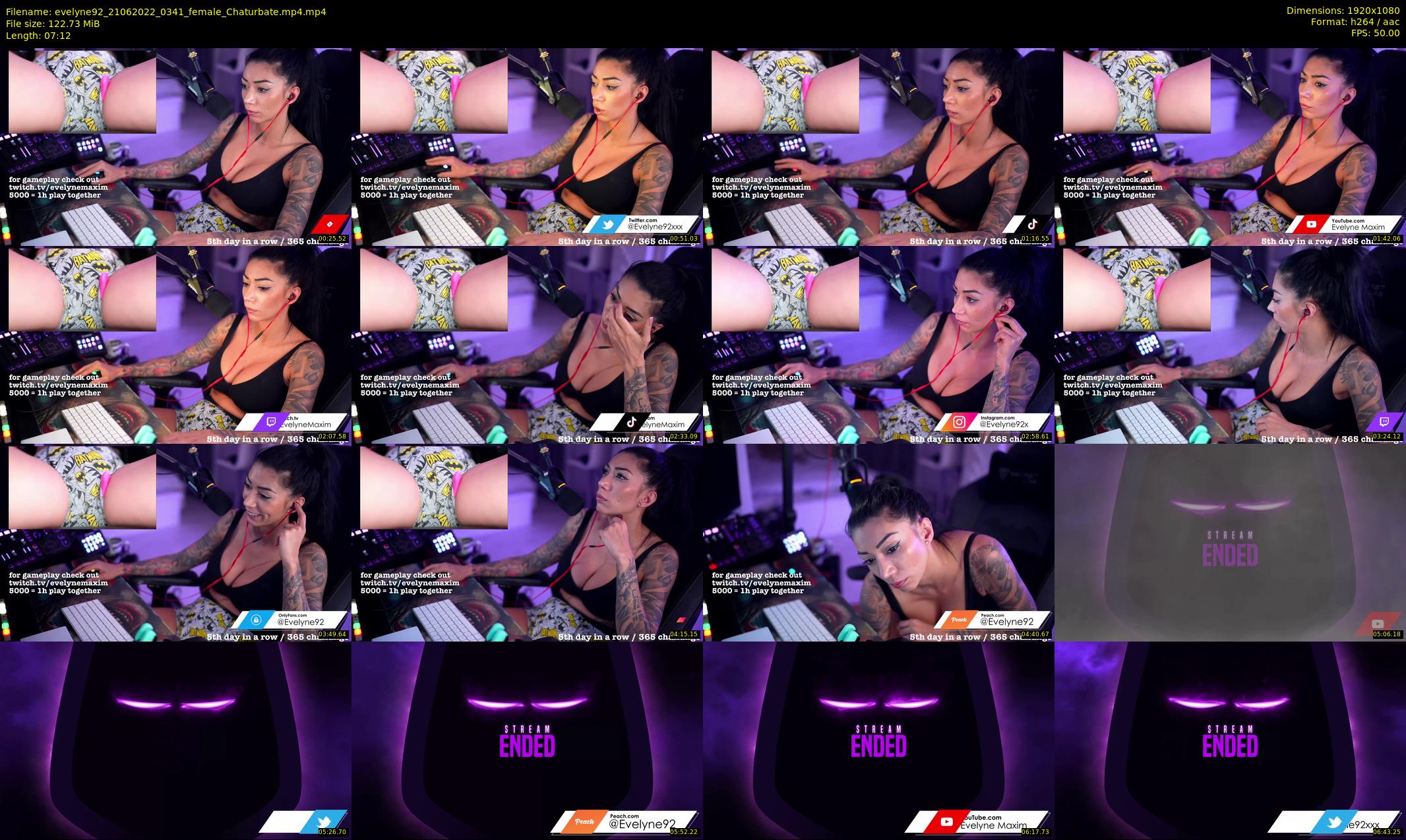 evelyne92 — 8 minute Chaturbate female cam show recording, 1080p, Jun 21, 2022