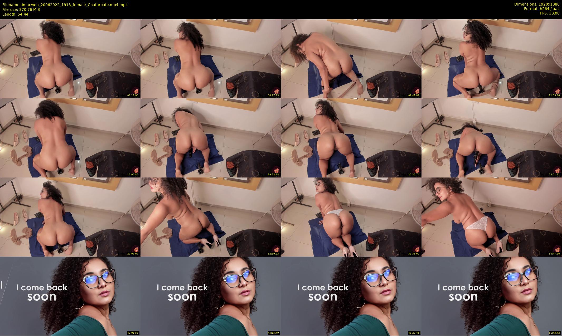 imacwen — 55 minute Chaturbate female cam show recording, 1080p, Jun 20, 2022