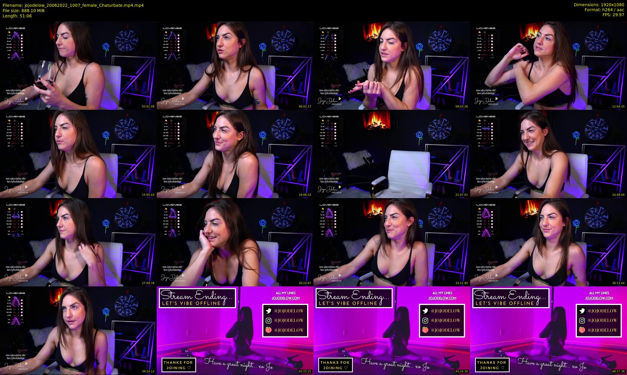 jojodelow — 52 minute Chaturbate female cam show recording, 1080p, Jun 20, 2022