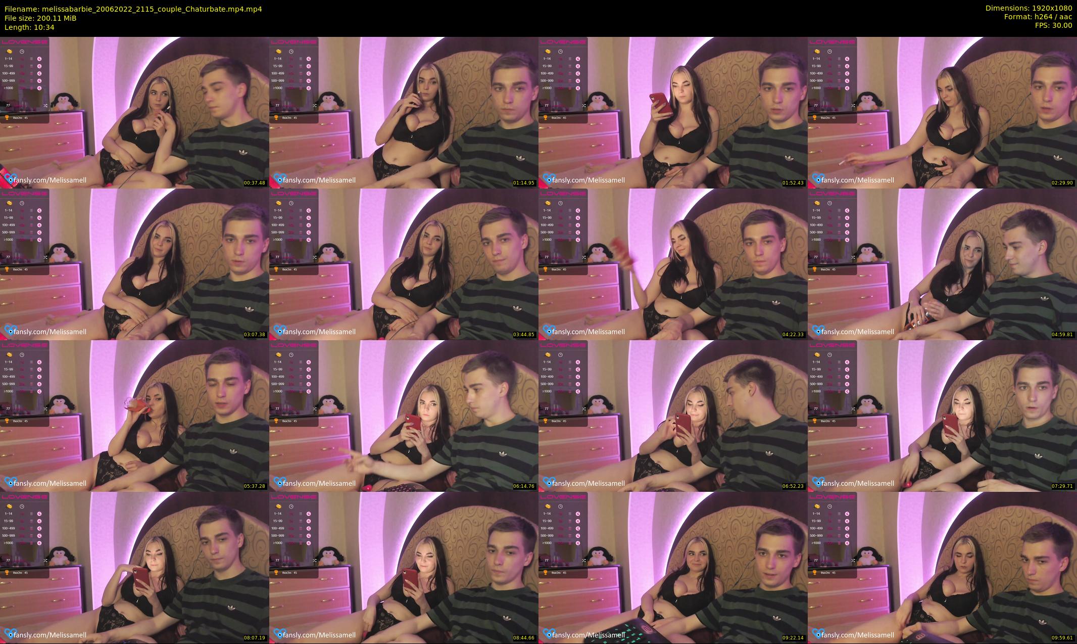 melissabarbie — 11 minute Chaturbate couple cam show recording, 1080p, Jun 20, 2022
