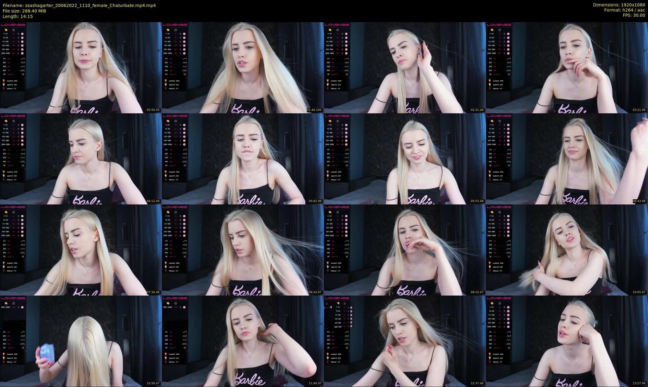 ssashagarter — 15 minute Chaturbate female cam show recording, 1080p, Jun 20, 2022