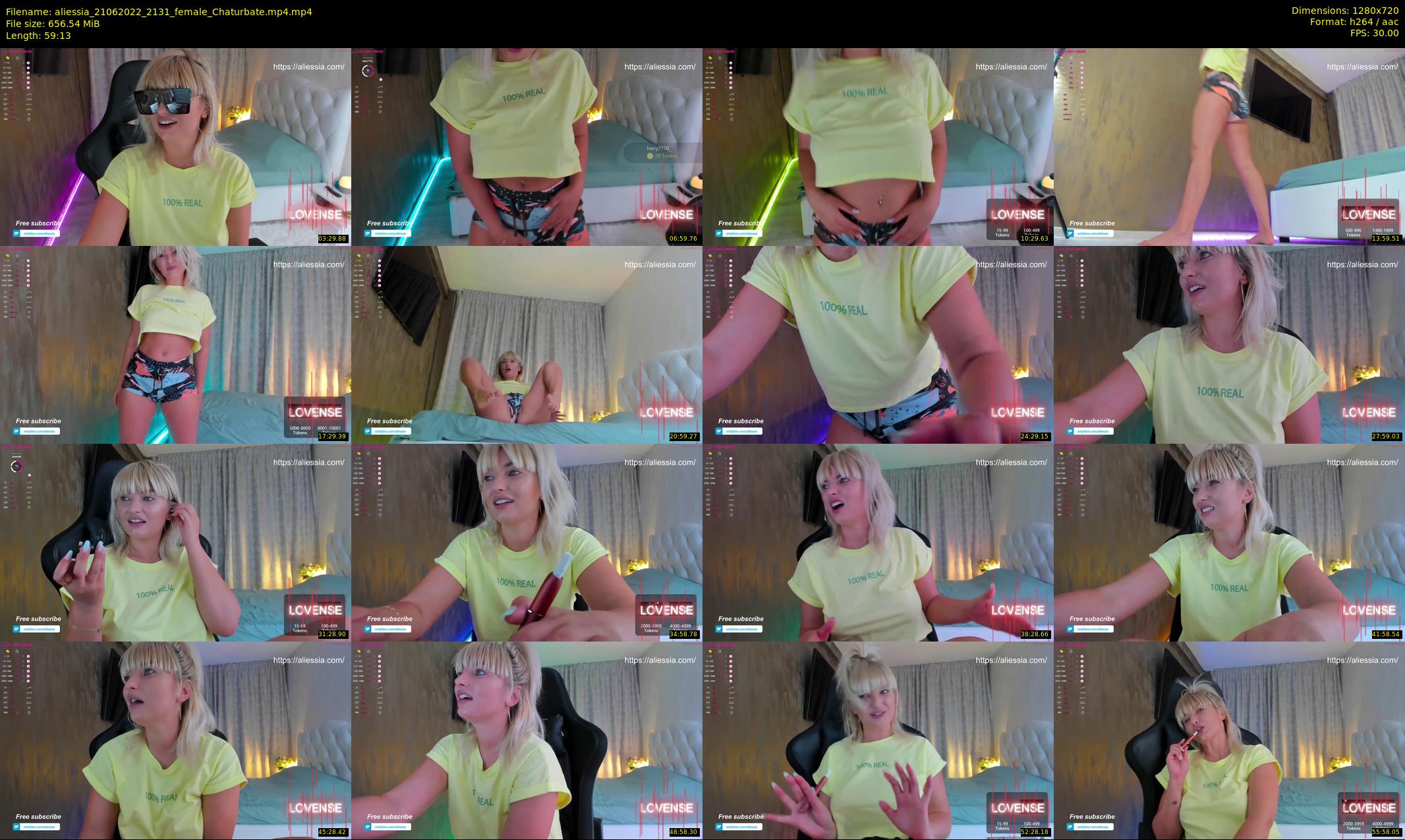 aliessia — 60 minute Chaturbate female cam show recording, 720p, Jun 21, 2022