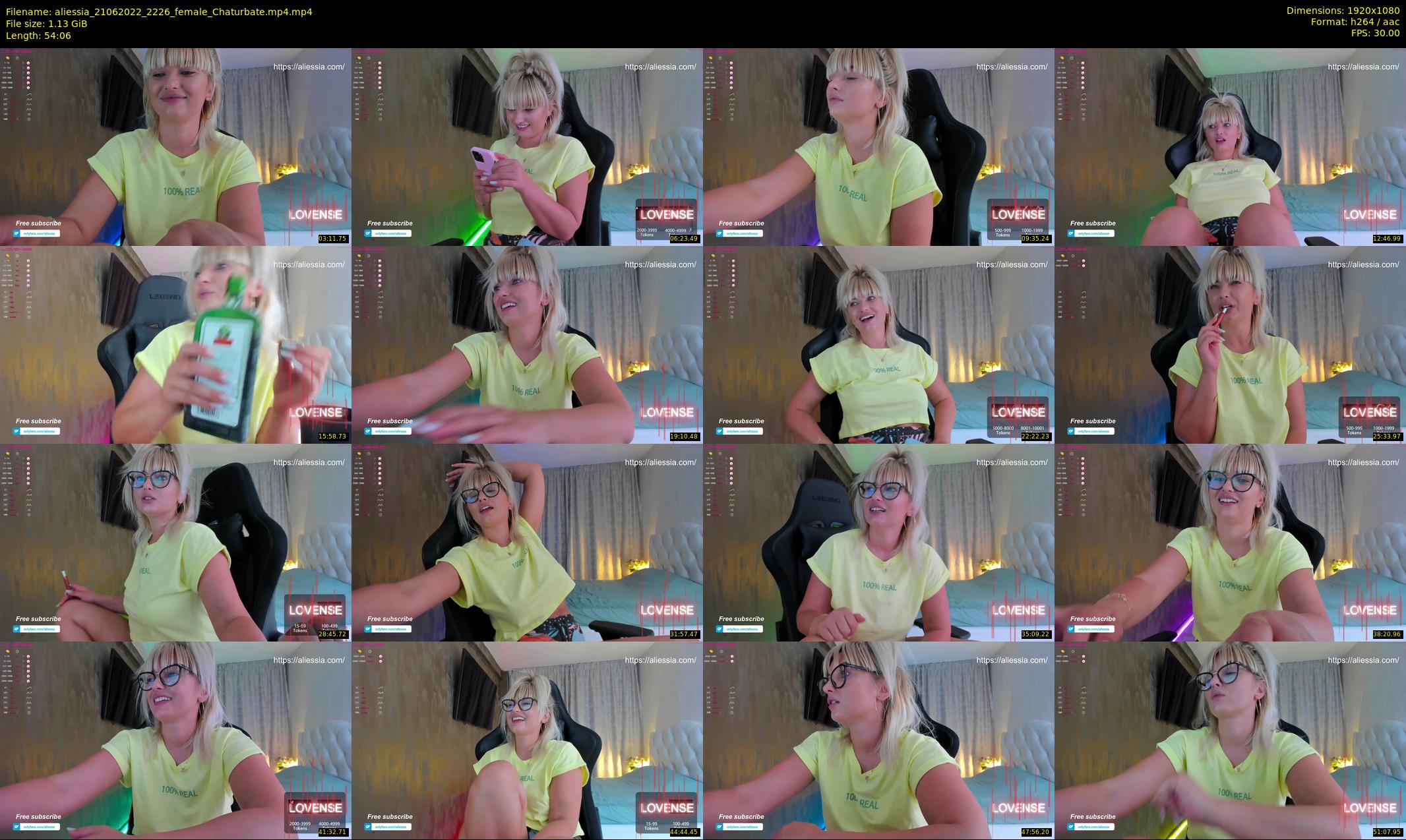 aliessia — 55 minute Chaturbate female cam show recording, 1080p, Jun 21, 2022