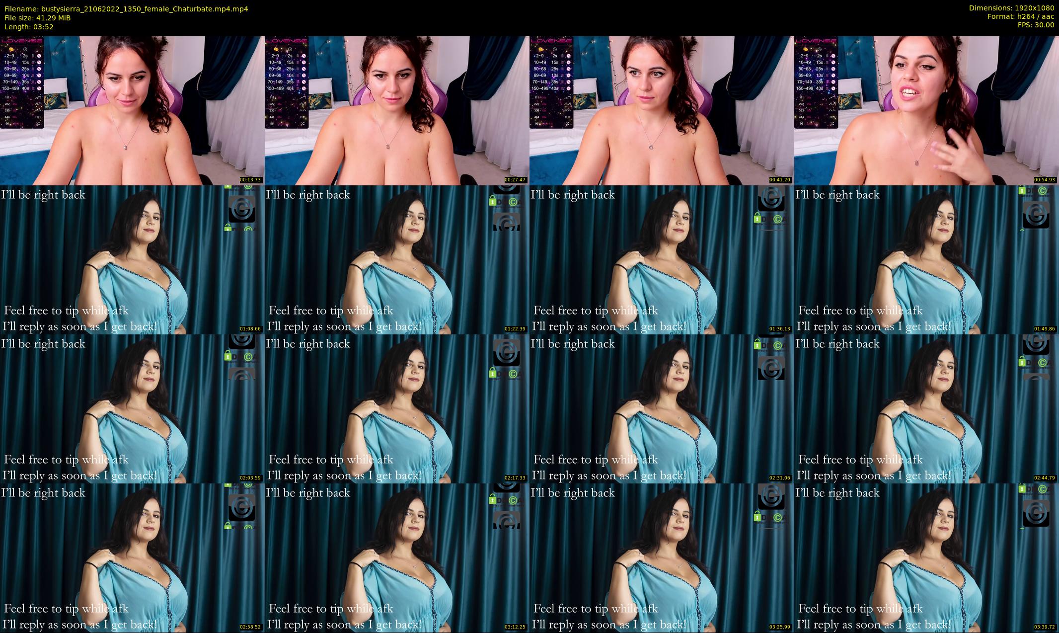 bustysierra — 4 minute Chaturbate female cam show recording, 1080p, Jun 21, 2022