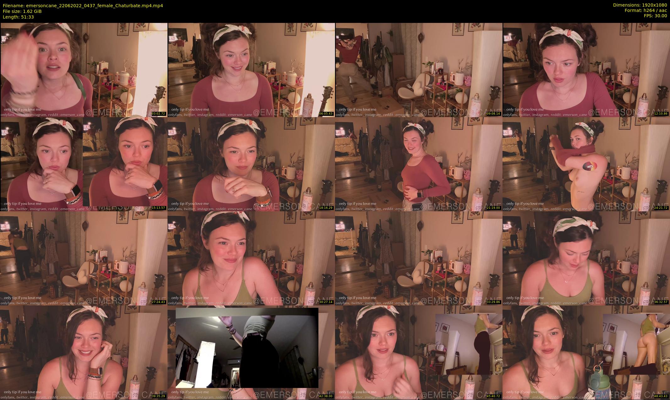 emersoncane — 52 minute Chaturbate female cam show recording, 1080p, Jun 22, 2022