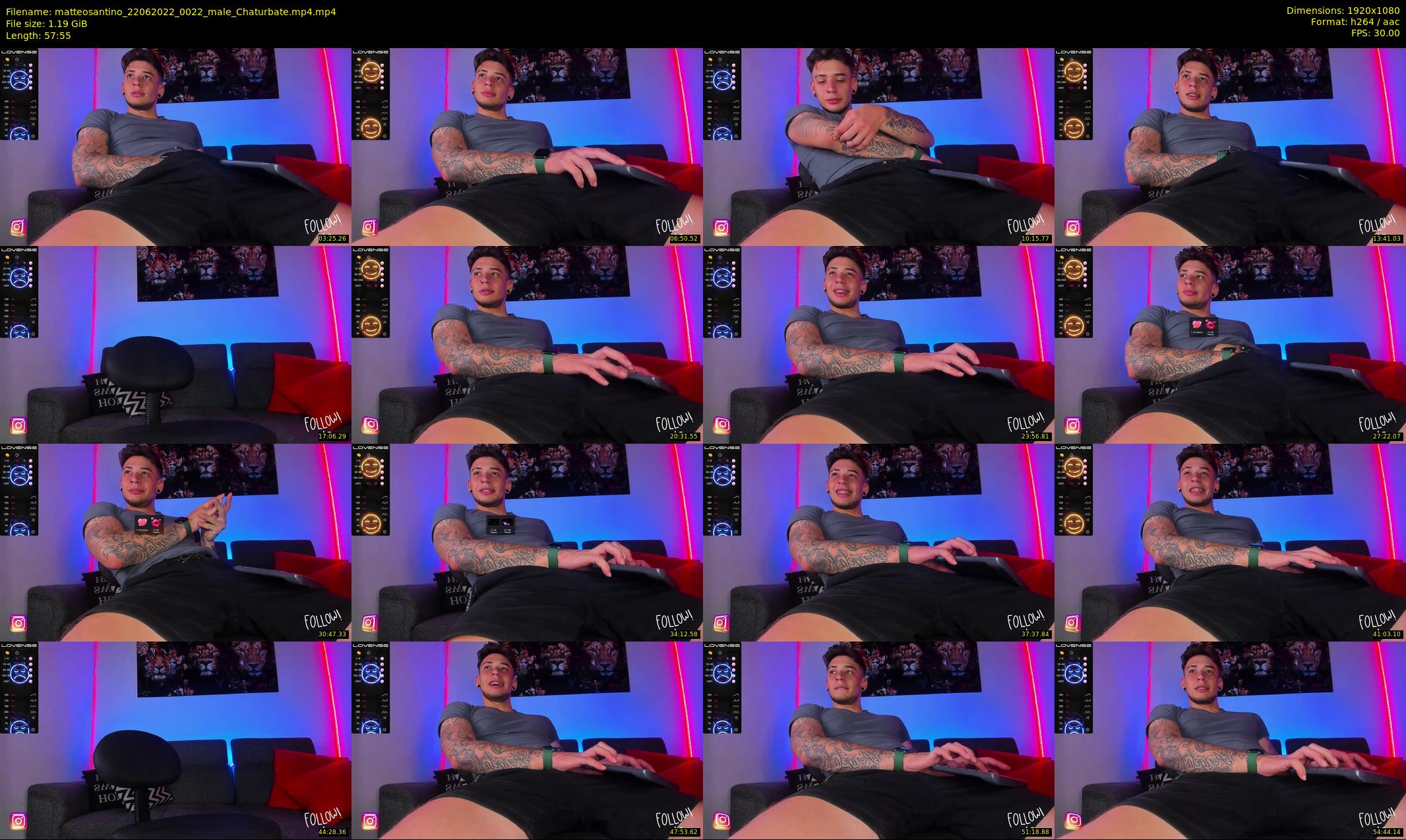 matteosantino — 58 minute Chaturbate male cam show recording, 1080p, Jun 22, 2022