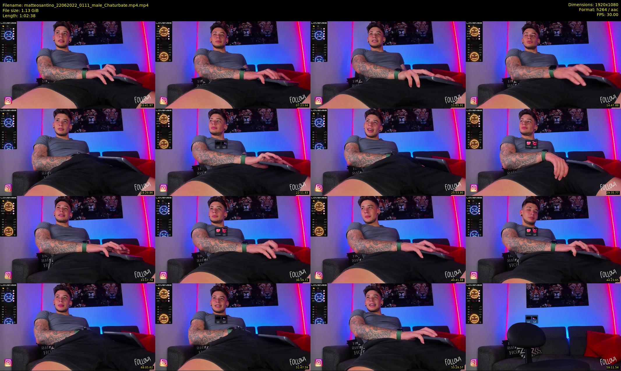 matteosantino — 63 minute Chaturbate male cam show recording, 1080p, Jun 22, 2022