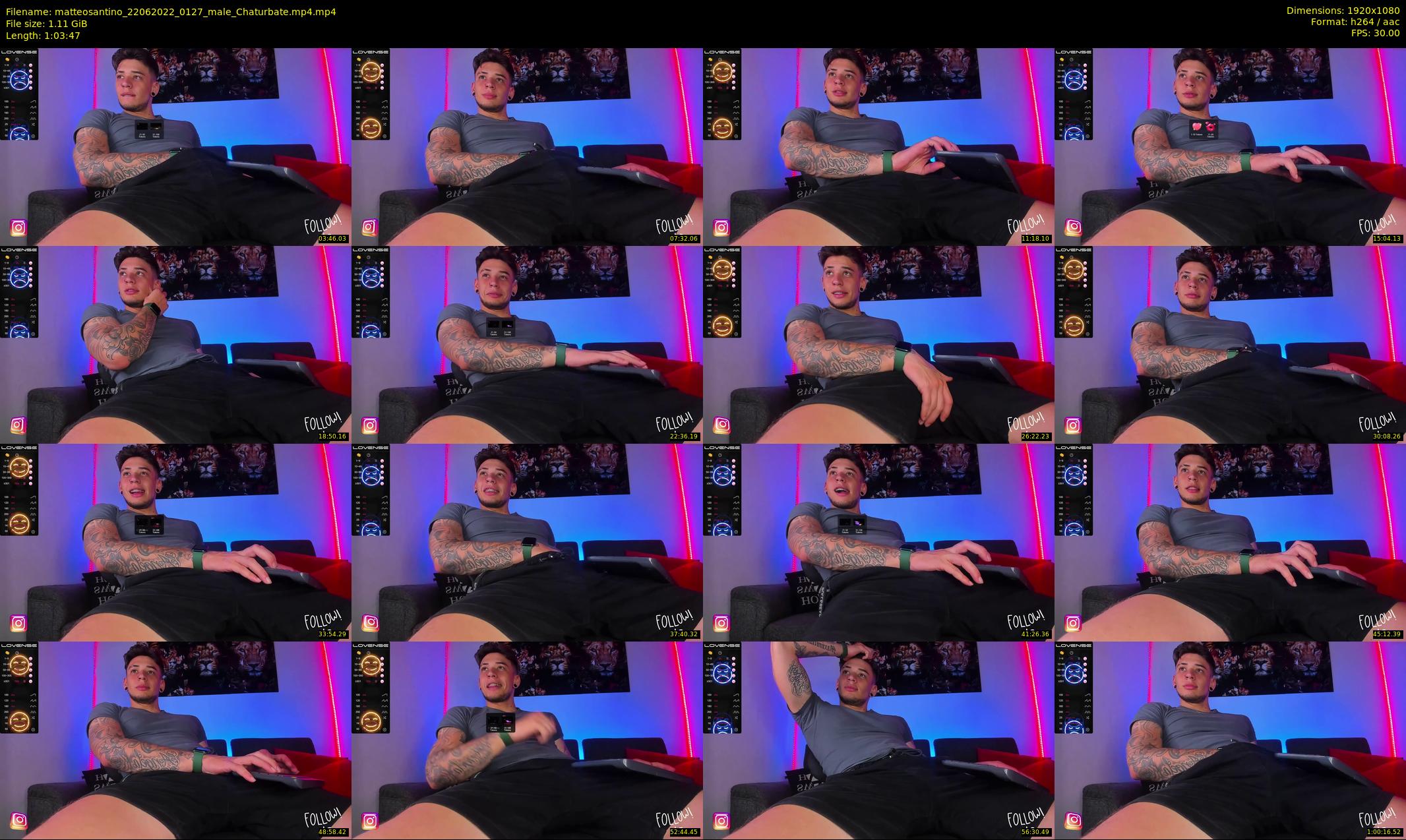 matteosantino — 64 minute Chaturbate male cam show recording, 1080p, Jun 22, 2022