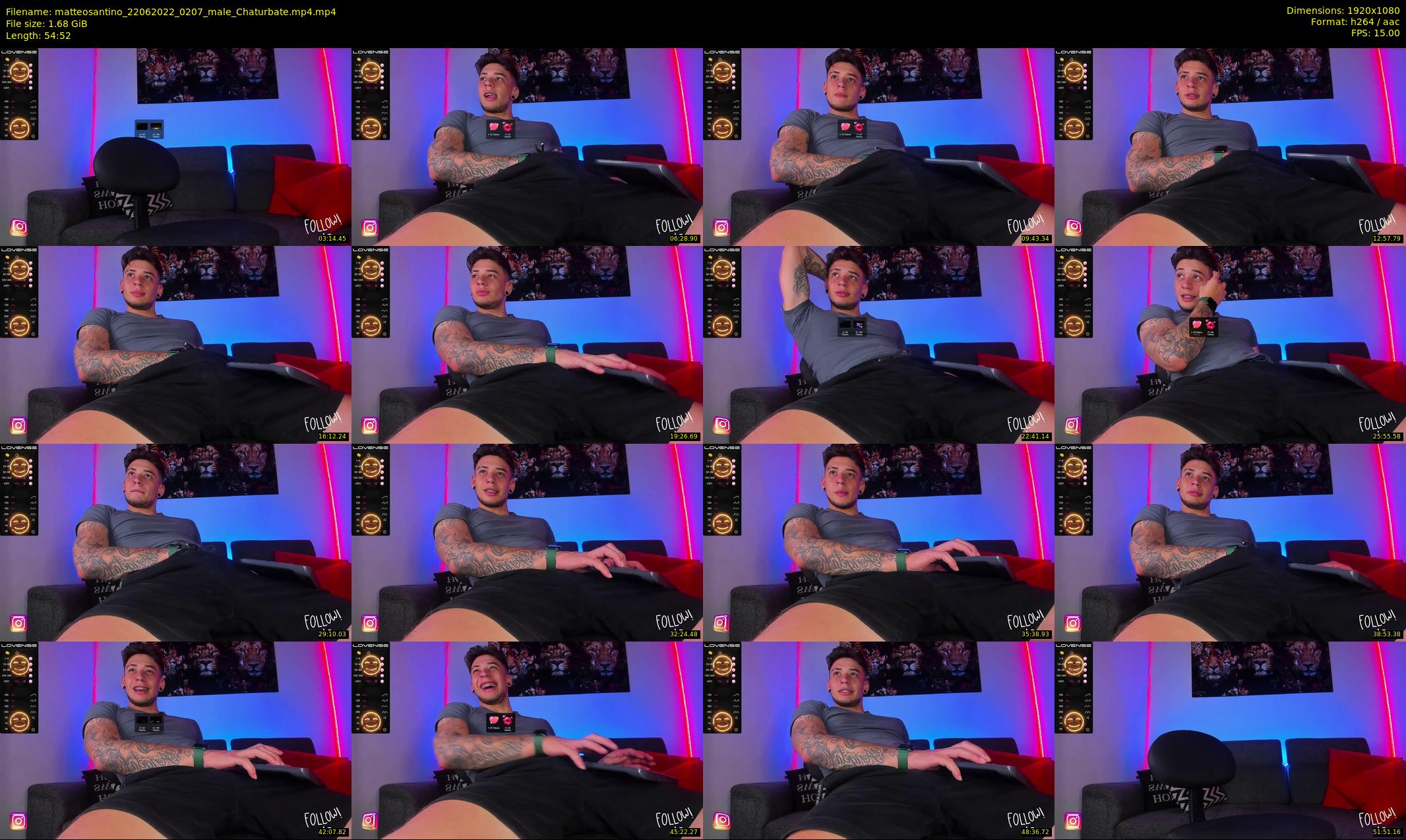 matteosantino — 55 minute Chaturbate male cam show recording, 1080p, Jun 22, 2022