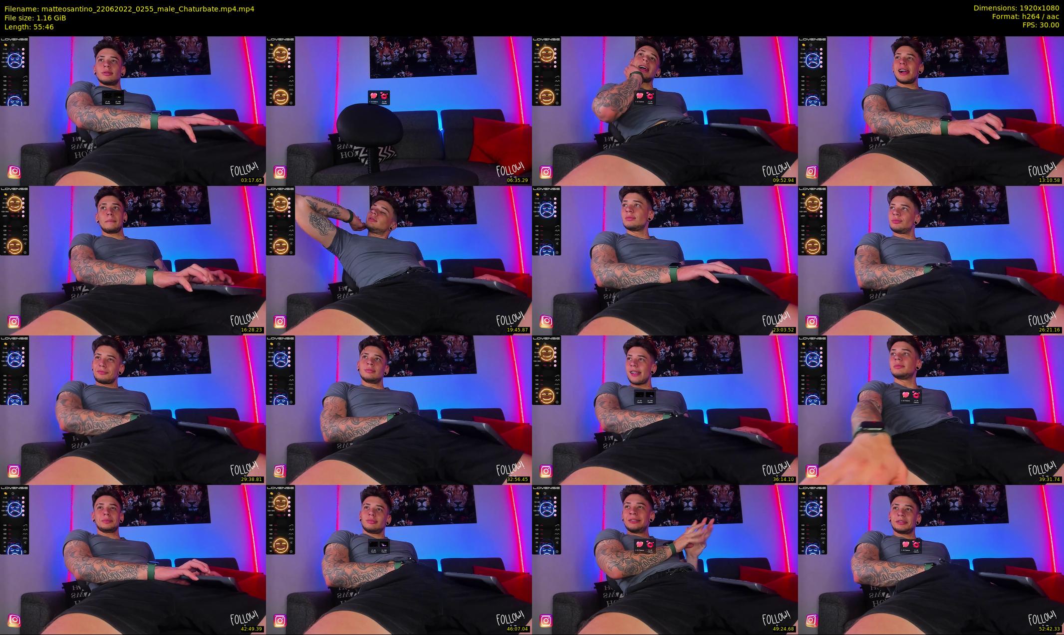 matteosantino — 56 minute Chaturbate male cam show recording, 1080p, Jun 22, 2022