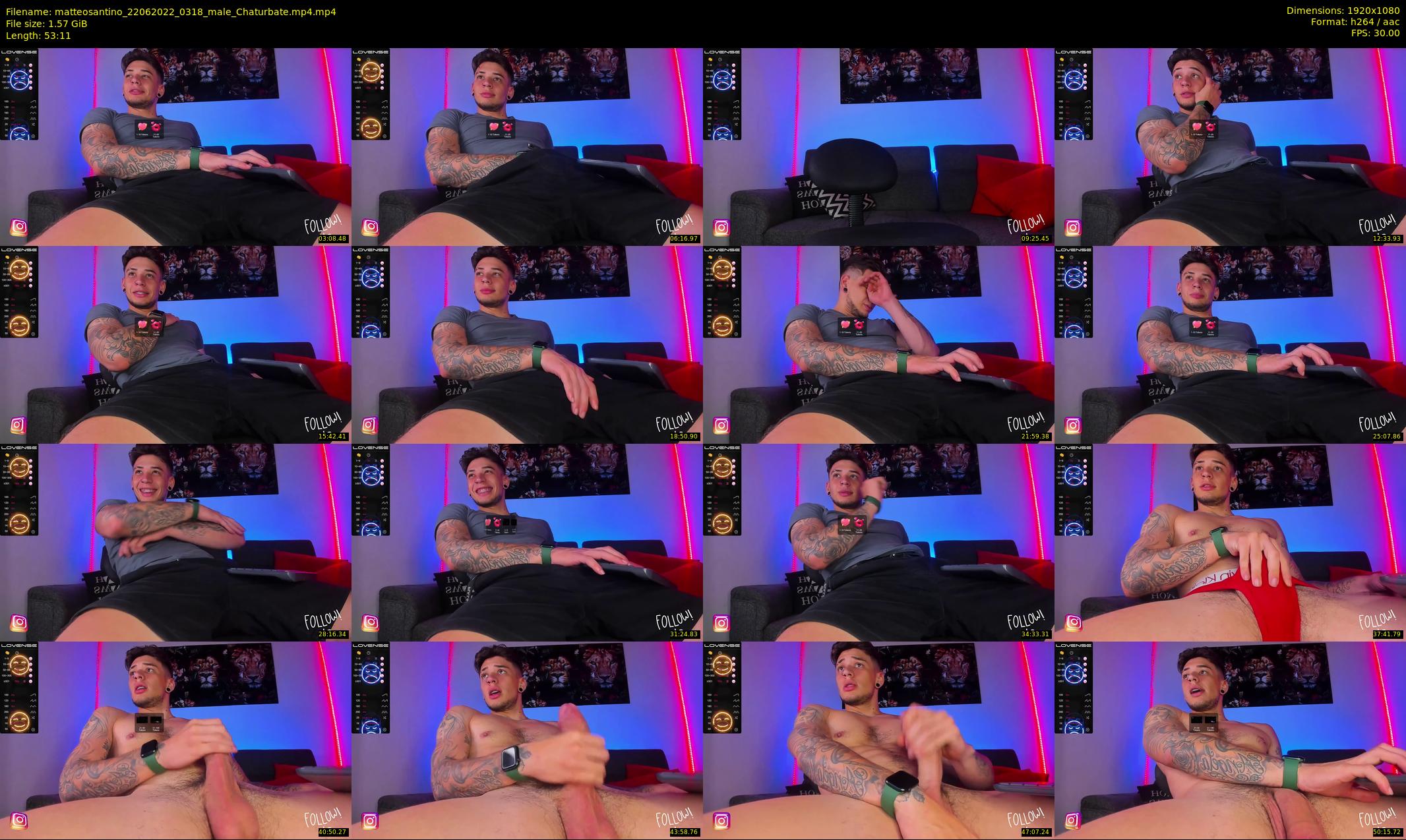 matteosantino — 54 minute Chaturbate male cam show recording, 1080p, Jun 22, 2022