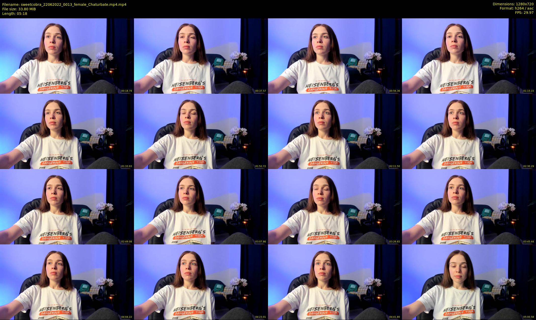 sweetcobra — 6 minute Chaturbate female cam show recording, 720p, Jun 22, 2022