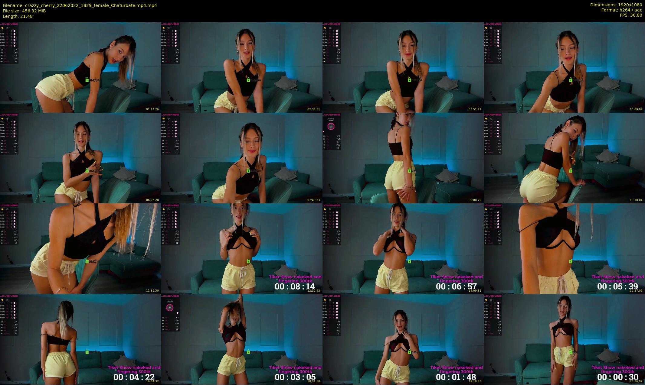 crazzy_cherry — 22 minute Chaturbate female cam show recording, 1080p, Jun 22, 2022