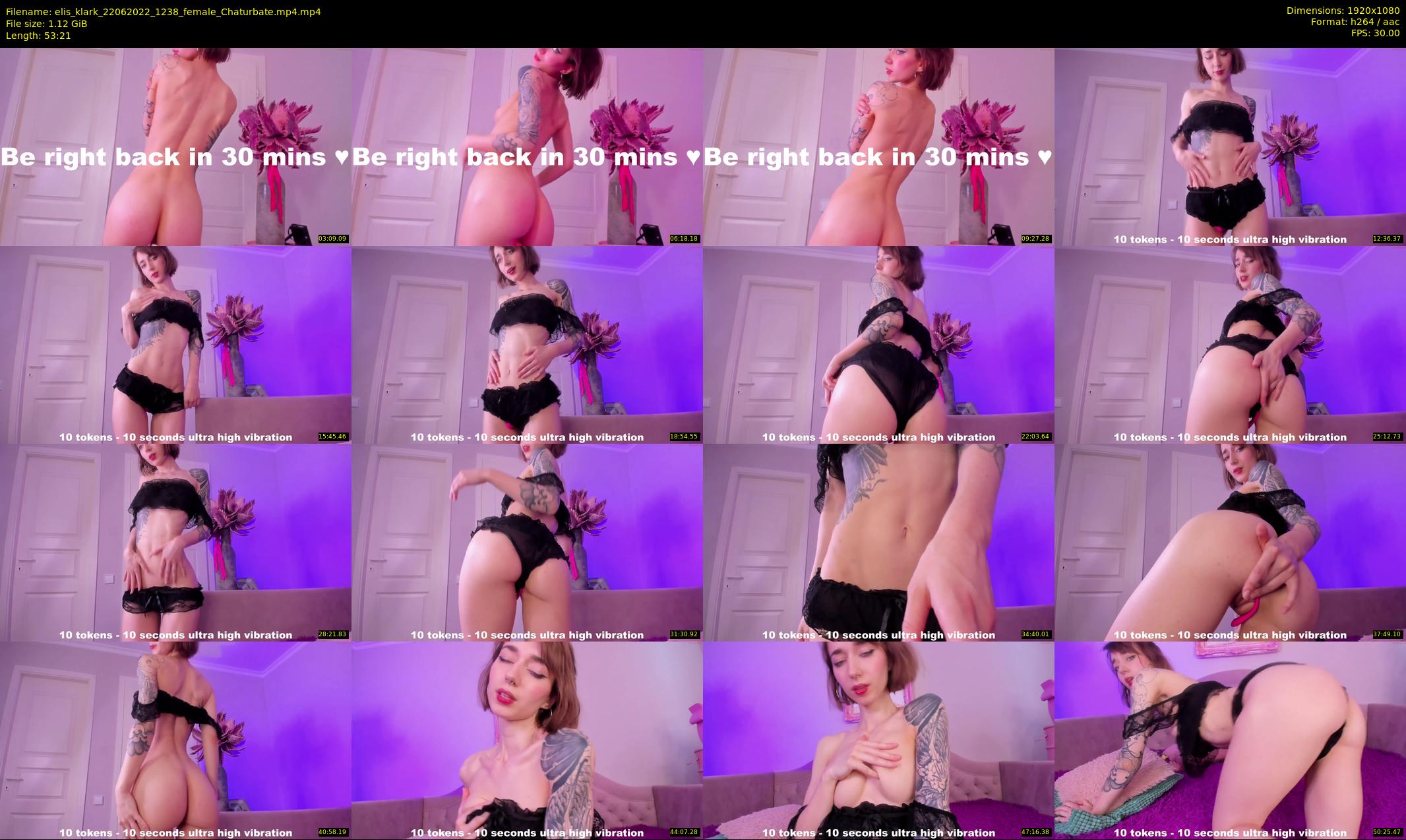 elis_klark — 54 minute Chaturbate female cam show recording, 1080p, Jun 22, 2022