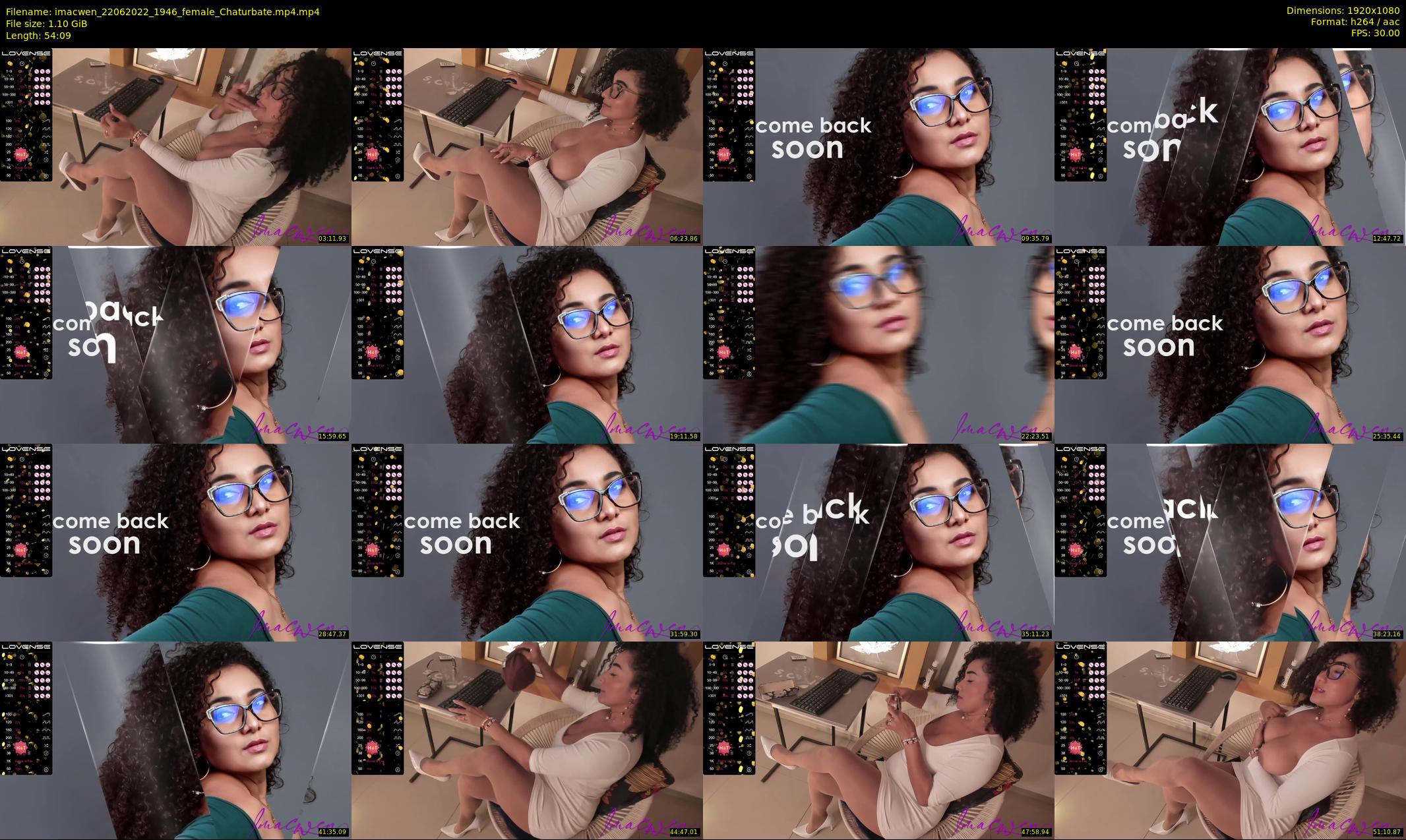 imacwen — 55 minute Chaturbate female cam show recording, 1080p, Jun 22, 2022