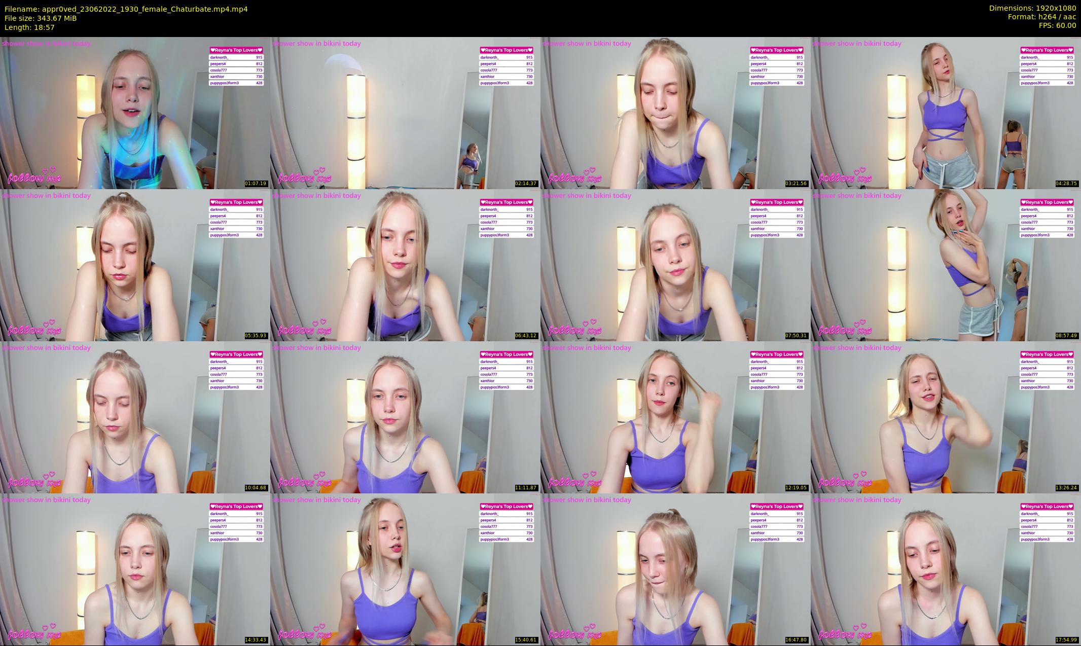 appr0ved — 19 minute Chaturbate female cam show recording, 1080p, Jun 23, 2022