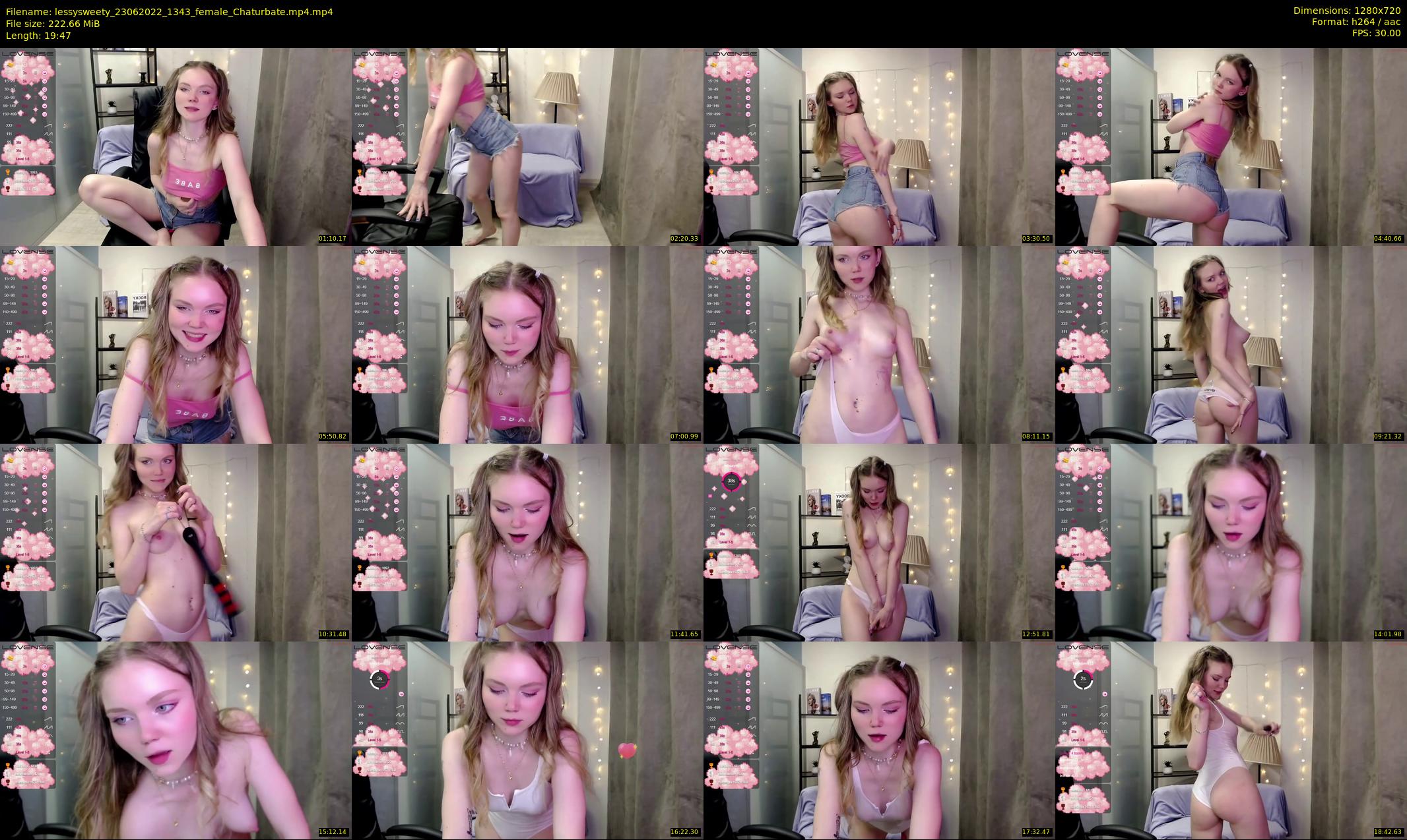 lessysweety — 20 minute Chaturbate female cam show recording, 720p, Jun 23, 2022