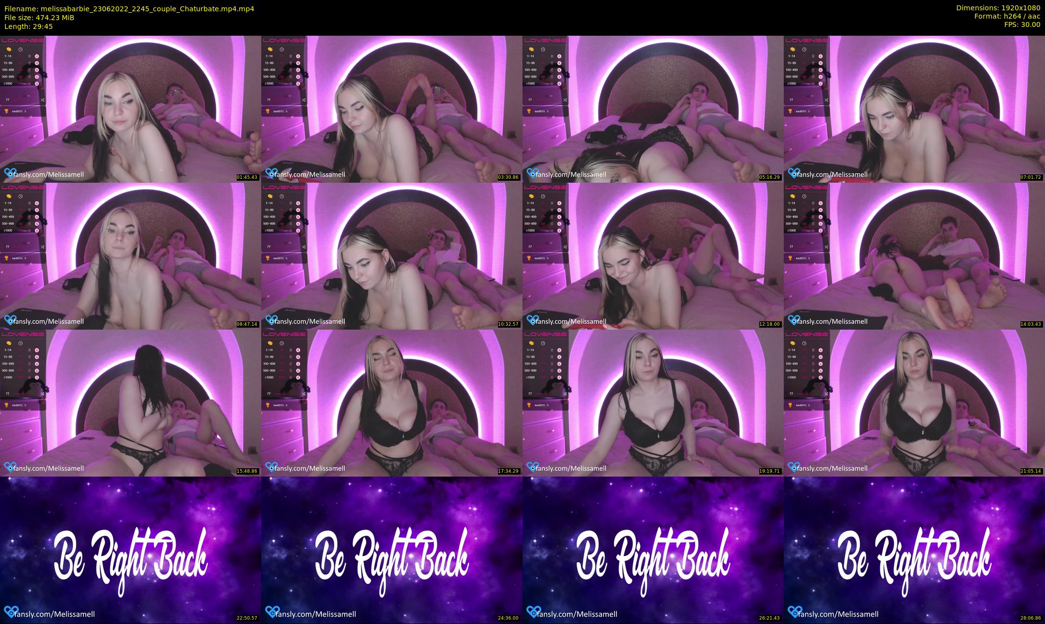 melissabarbie — 30 minute Chaturbate couple cam show recording, 1080p, Jun 23, 2022