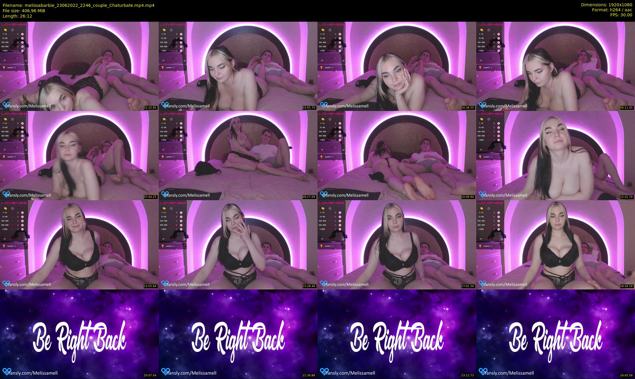 melissabarbie — 27 minute Chaturbate couple cam show recording, 1080p, Jun 23, 2022