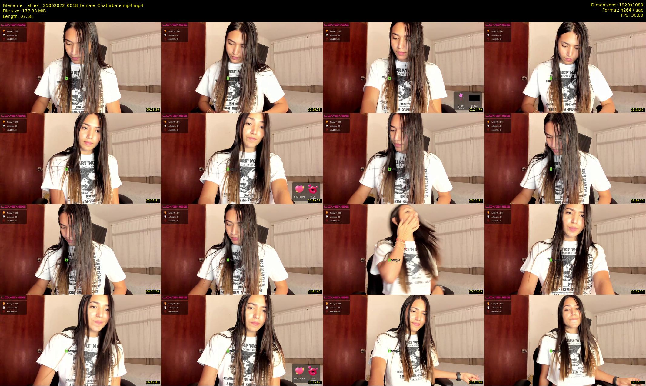 _alliex_ — 8 minute Chaturbate female cam show recording, 1080p, Jun 25, 2022