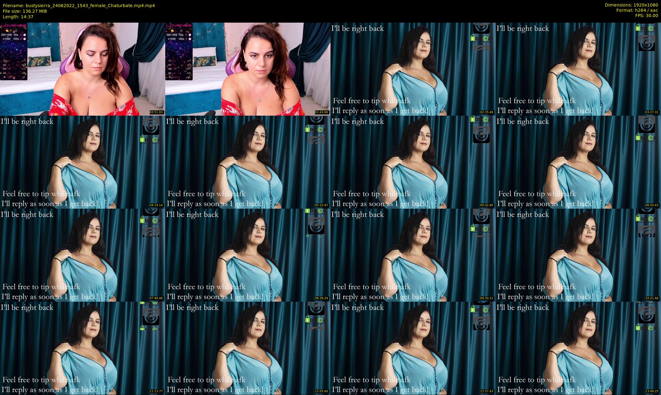 bustysierra — 15 minute Chaturbate female cam show recording, 1080p, Jun 24, 2022
