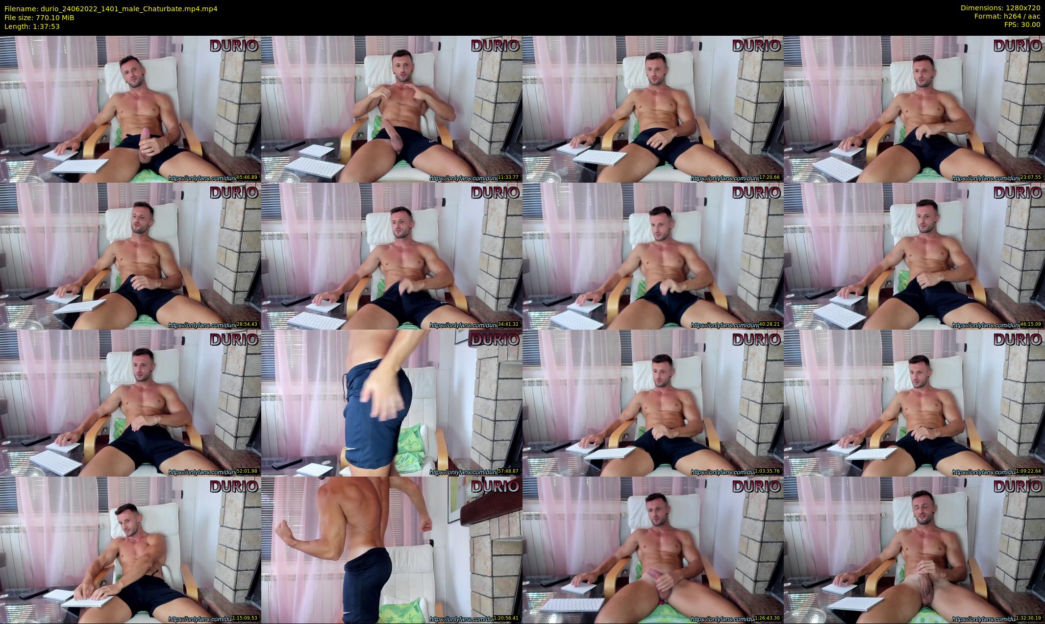 durio — 98 minute Chaturbate male cam show recording, 720p, Jun 24, 2022