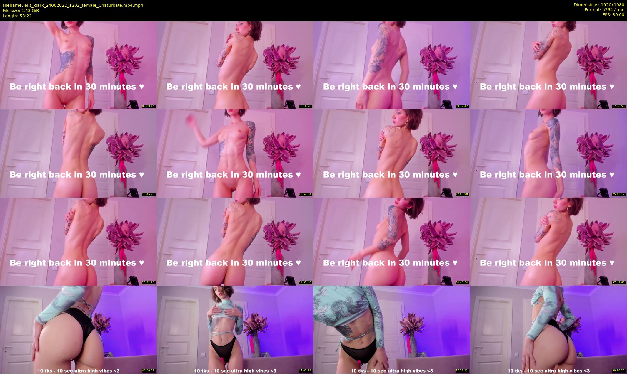 elis_klark — 54 minute Chaturbate female cam show recording, 1080p, Jun 24, 2022