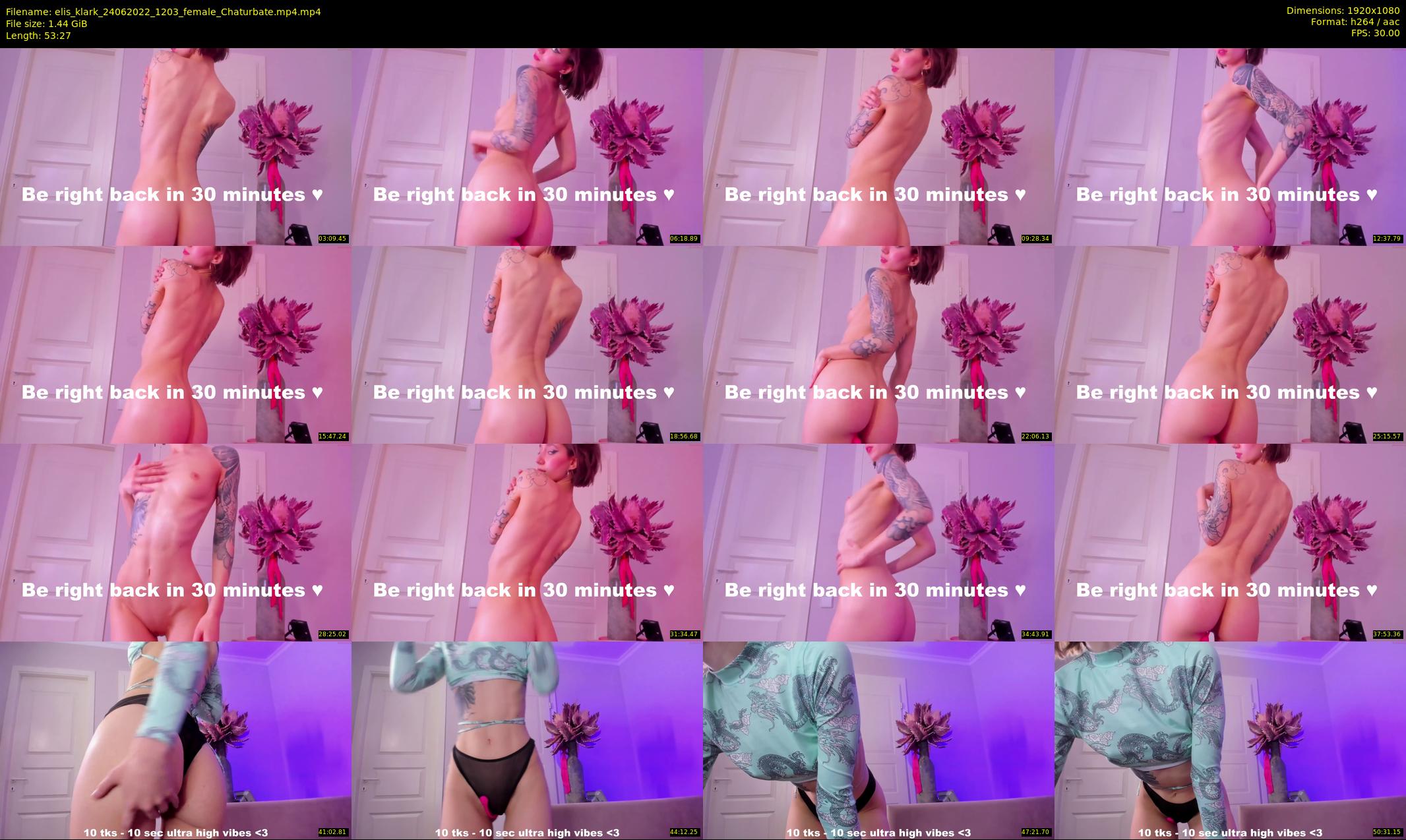 elis_klark — 54 minute Chaturbate female cam show recording, 1080p, Jun 24, 2022