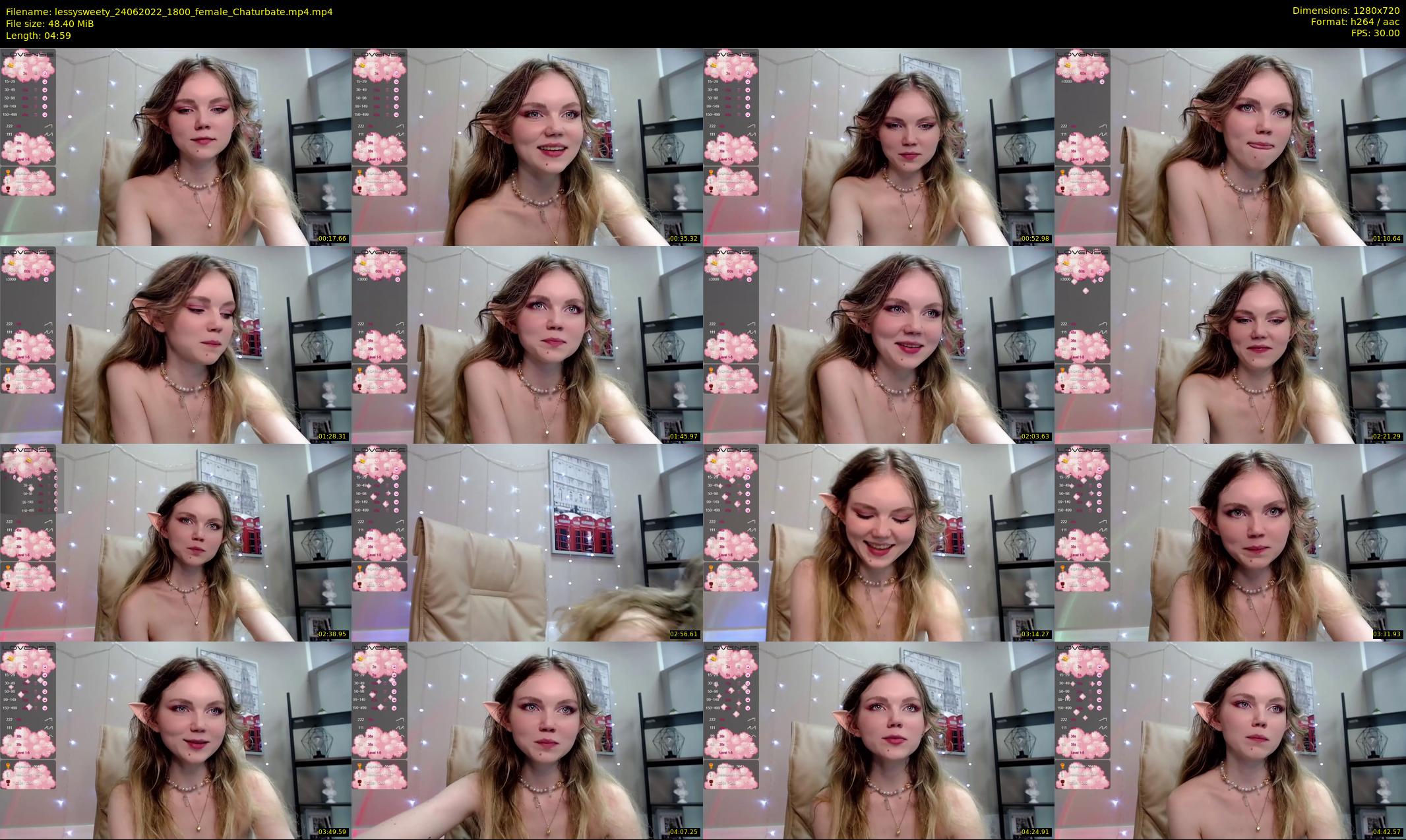 lessysweety — 5 minute Chaturbate female cam show recording, 720p, Jun 24, 2022