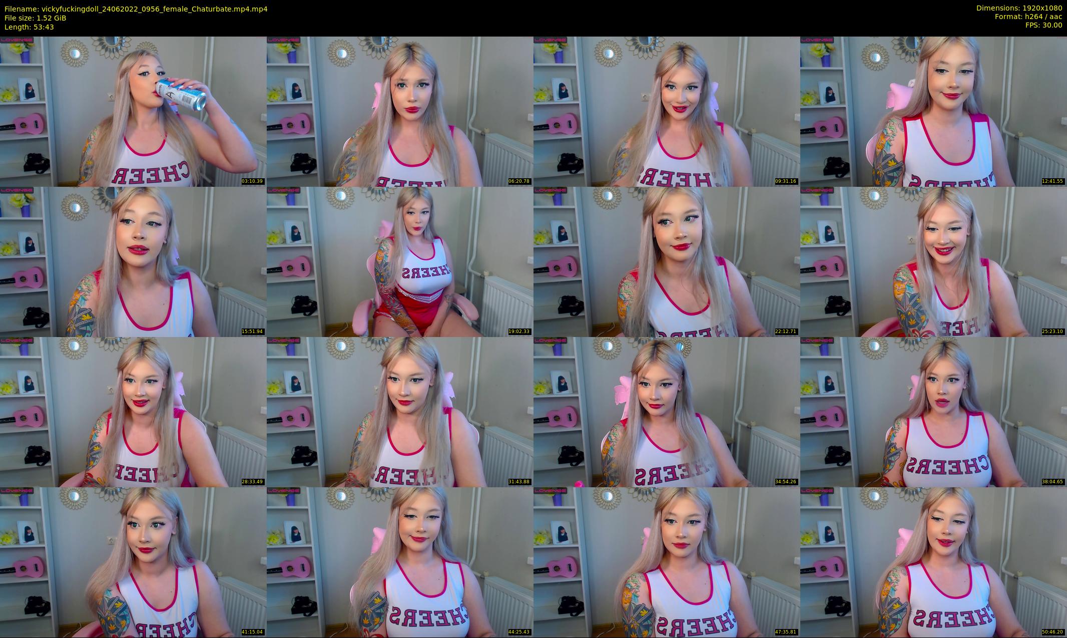 vickyfuckingdoll — 54 minute Chaturbate female cam show recording, 1080p, Jun 24, 2022