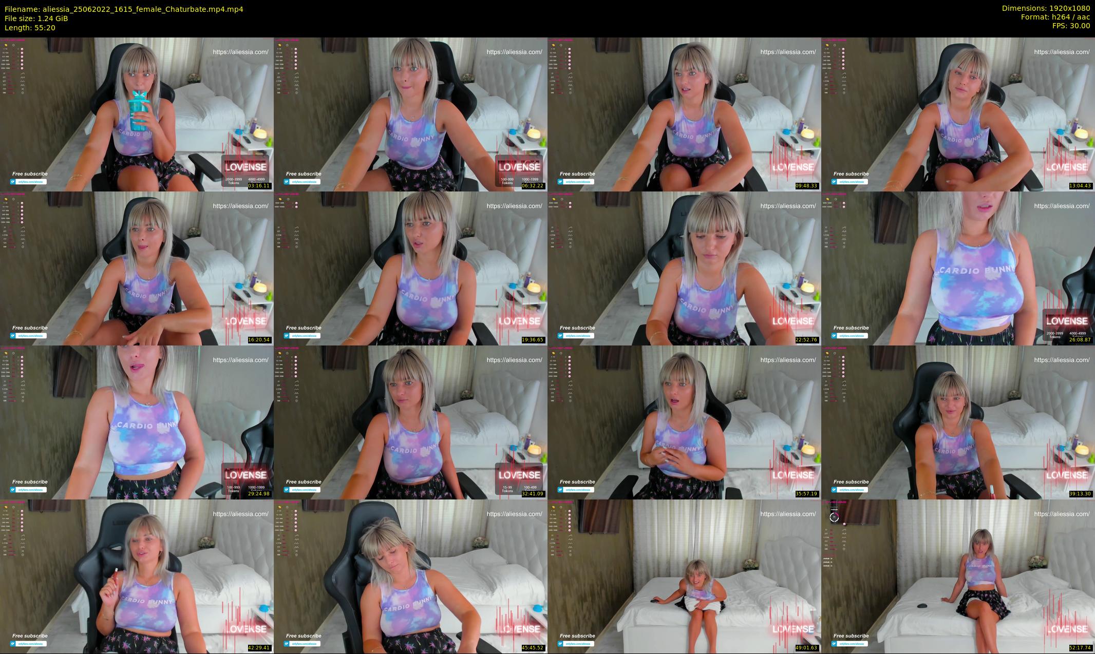 aliessia — 56 minute Chaturbate female cam show recording, 1080p, Jun 25, 2022