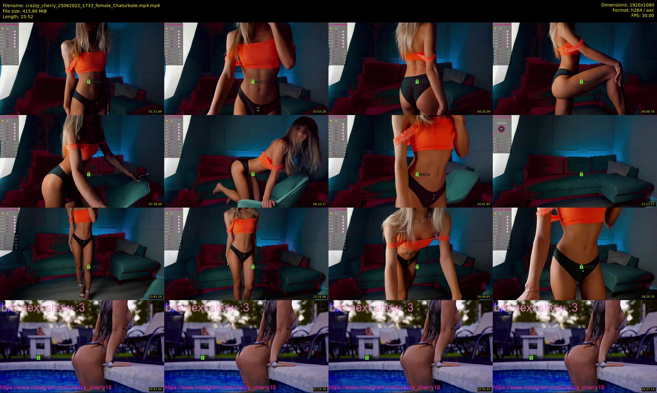 crazzy_cherry — 26 minute Chaturbate female cam show recording, 1080p, Jun 25, 2022