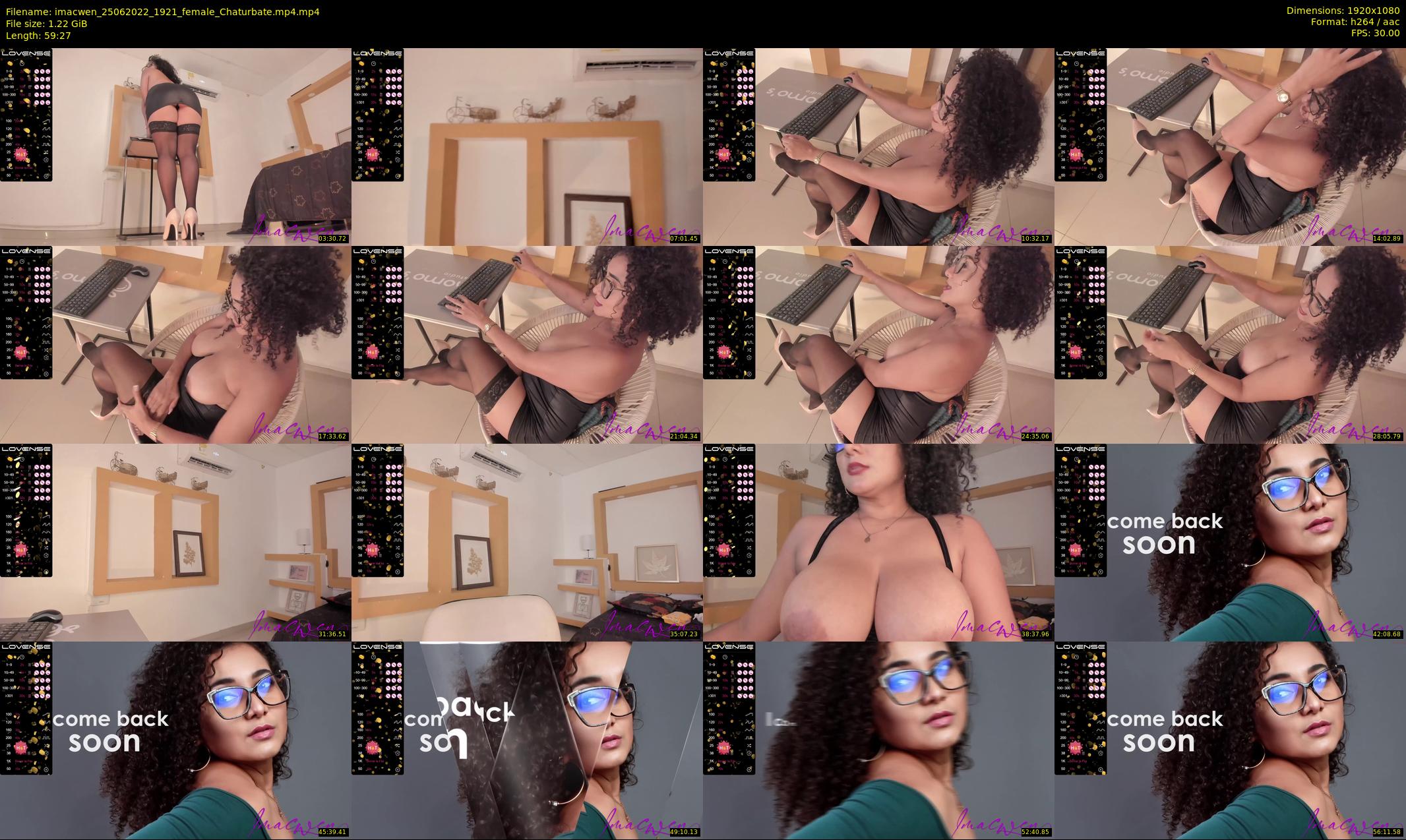imacwen — 60 minute Chaturbate female cam show recording, 1080p, Jun 25, 2022