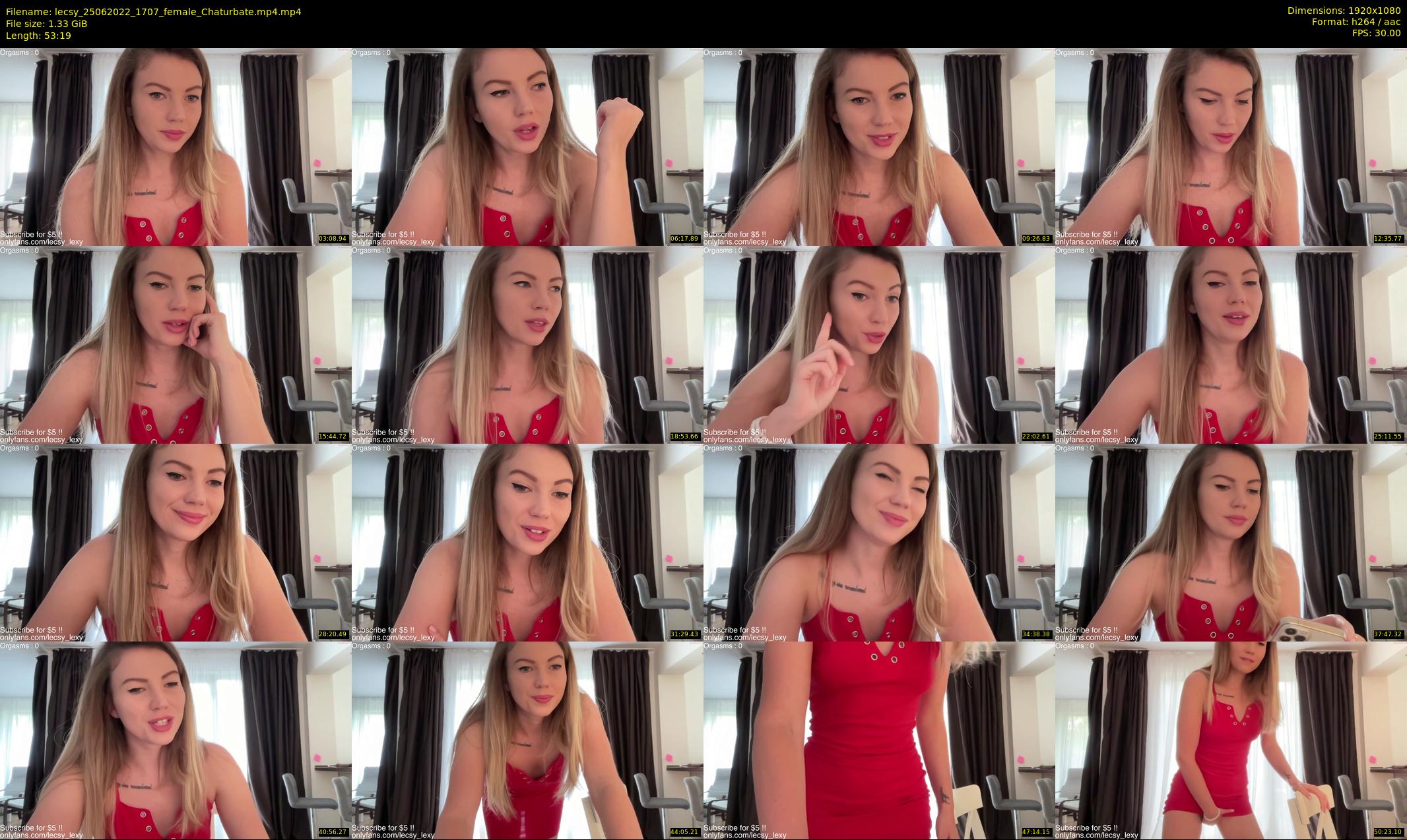 lecsy — 54 minute Chaturbate female cam show recording, 1080p, Jun 25, 2022