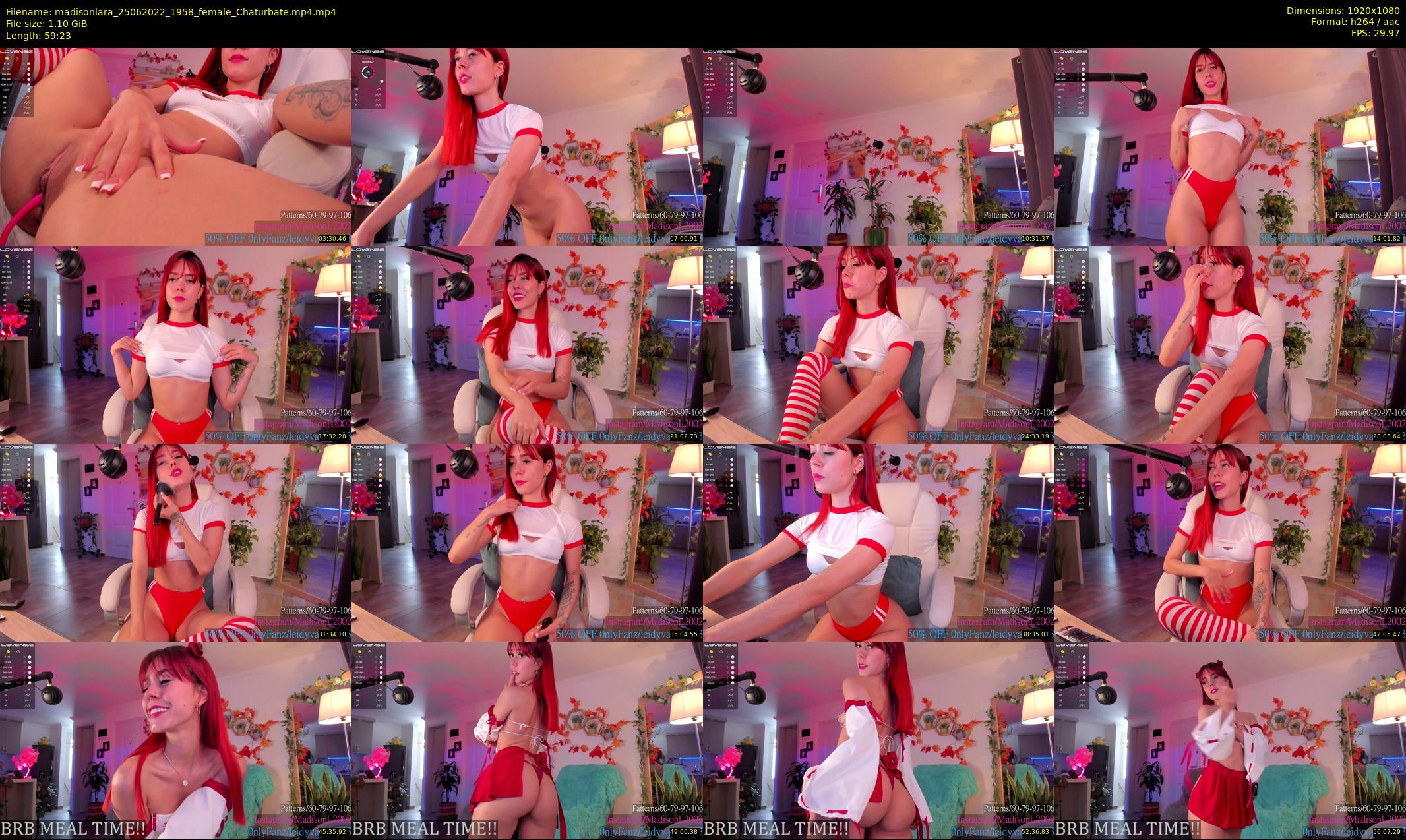 madisonlara — 60 minute Chaturbate female cam show recording, 1080p, Jun 25, 2022