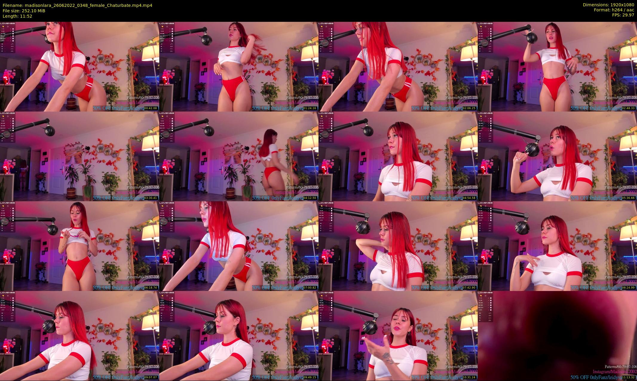 madisonlara — 12 minute Chaturbate female cam show recording, 1080p, Jun 26, 2022