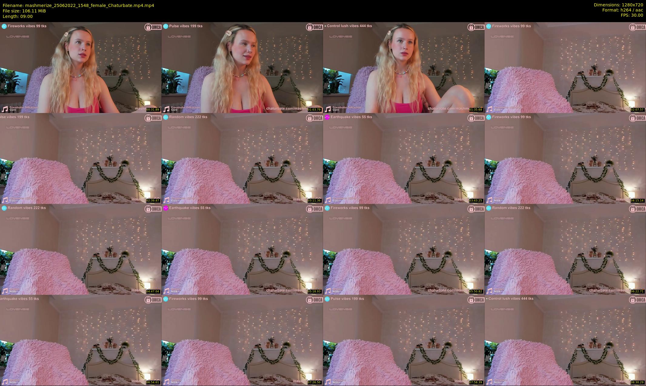 mashmerize — 9 minute Chaturbate female cam show recording, 720p, Jun 25, 2022