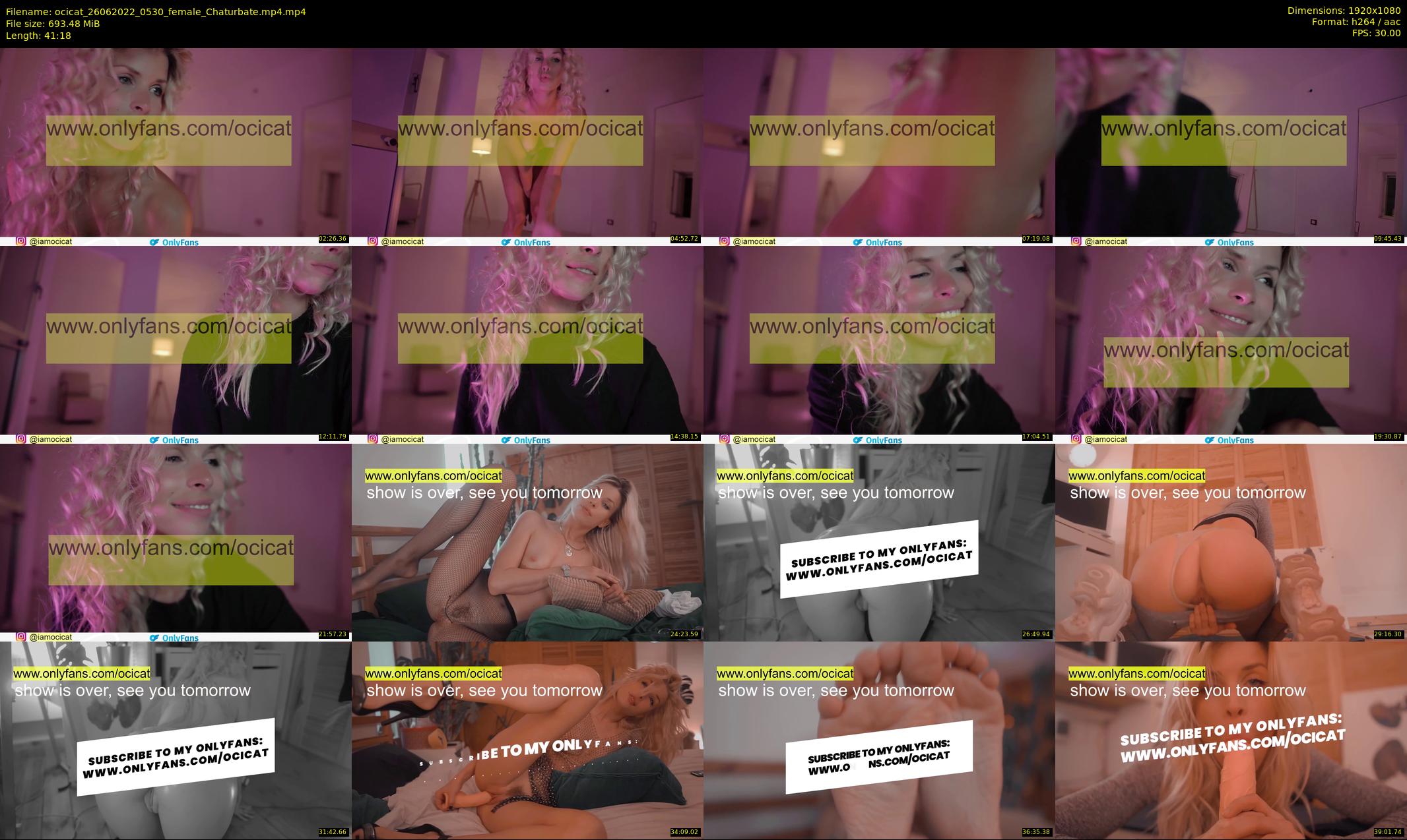 ocicat — 42 minute Chaturbate female cam show recording, 1080p, Jun 26, 2022