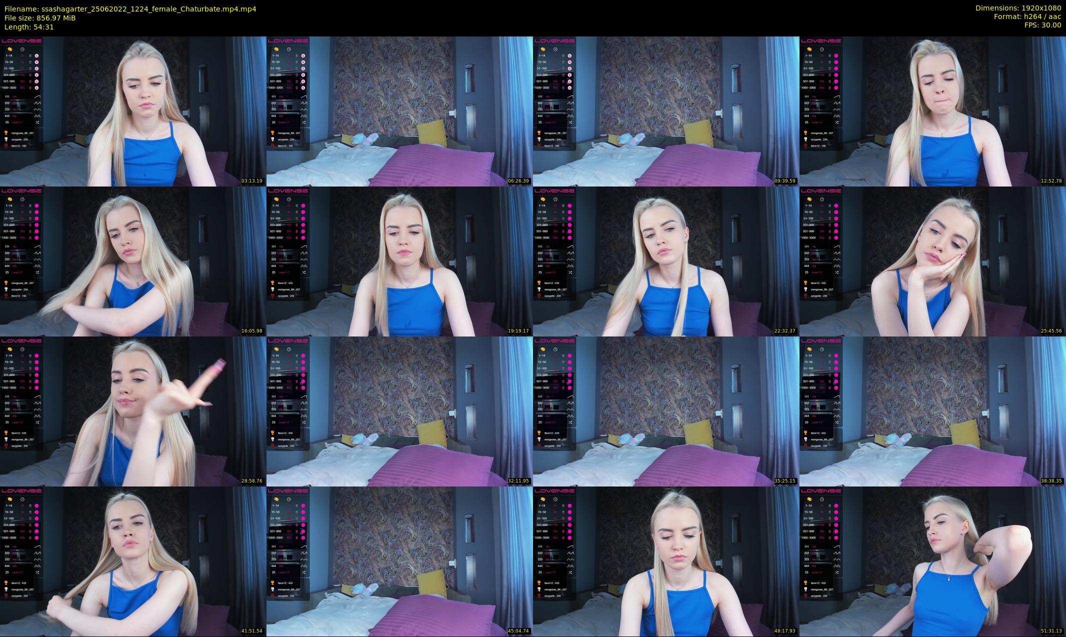 ssashagarter — 55 minute Chaturbate female cam show recording, 1080p, Jun 25, 2022