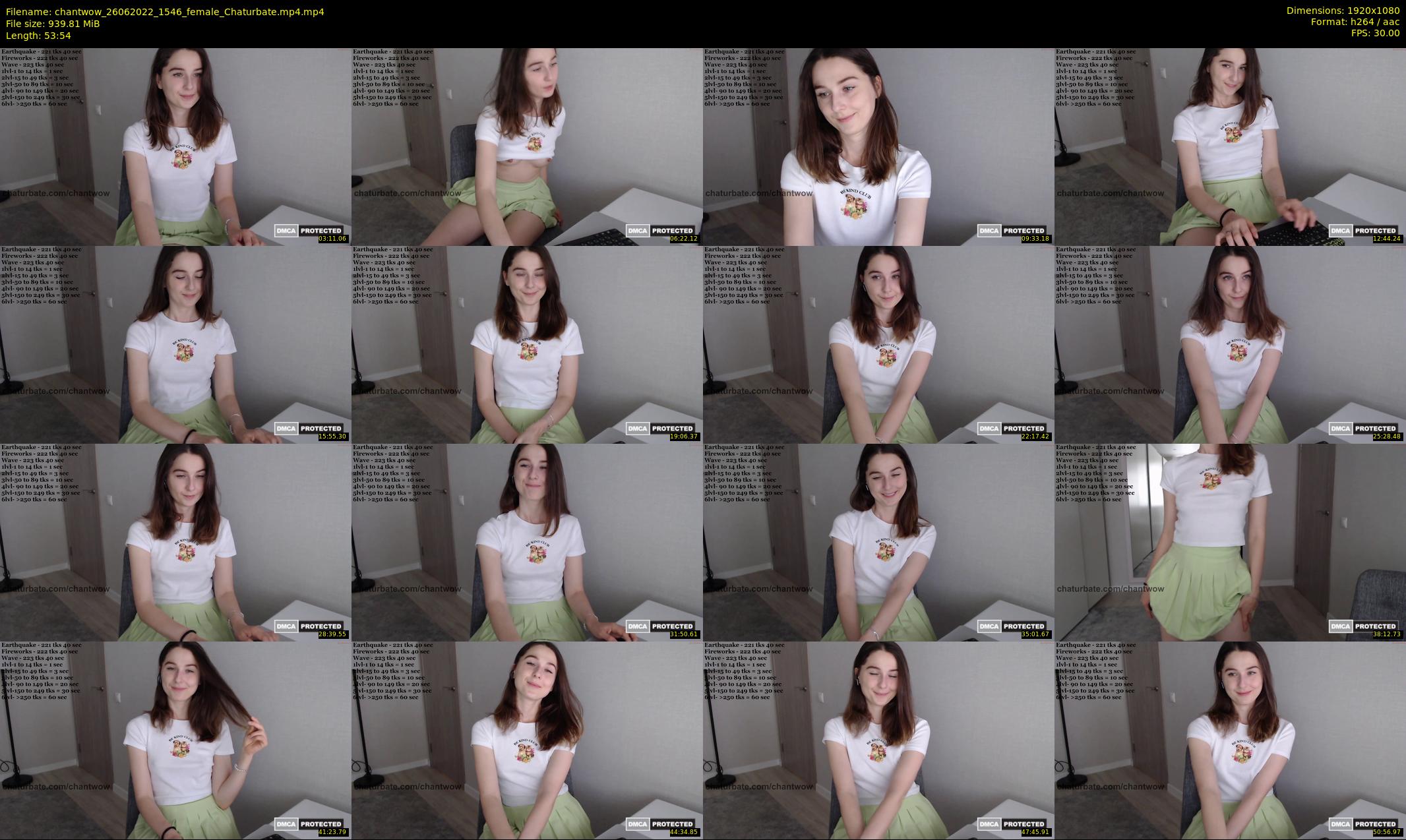 chantwow — 54 minute Chaturbate female cam show recording, 1080p, Jun 26, 2022